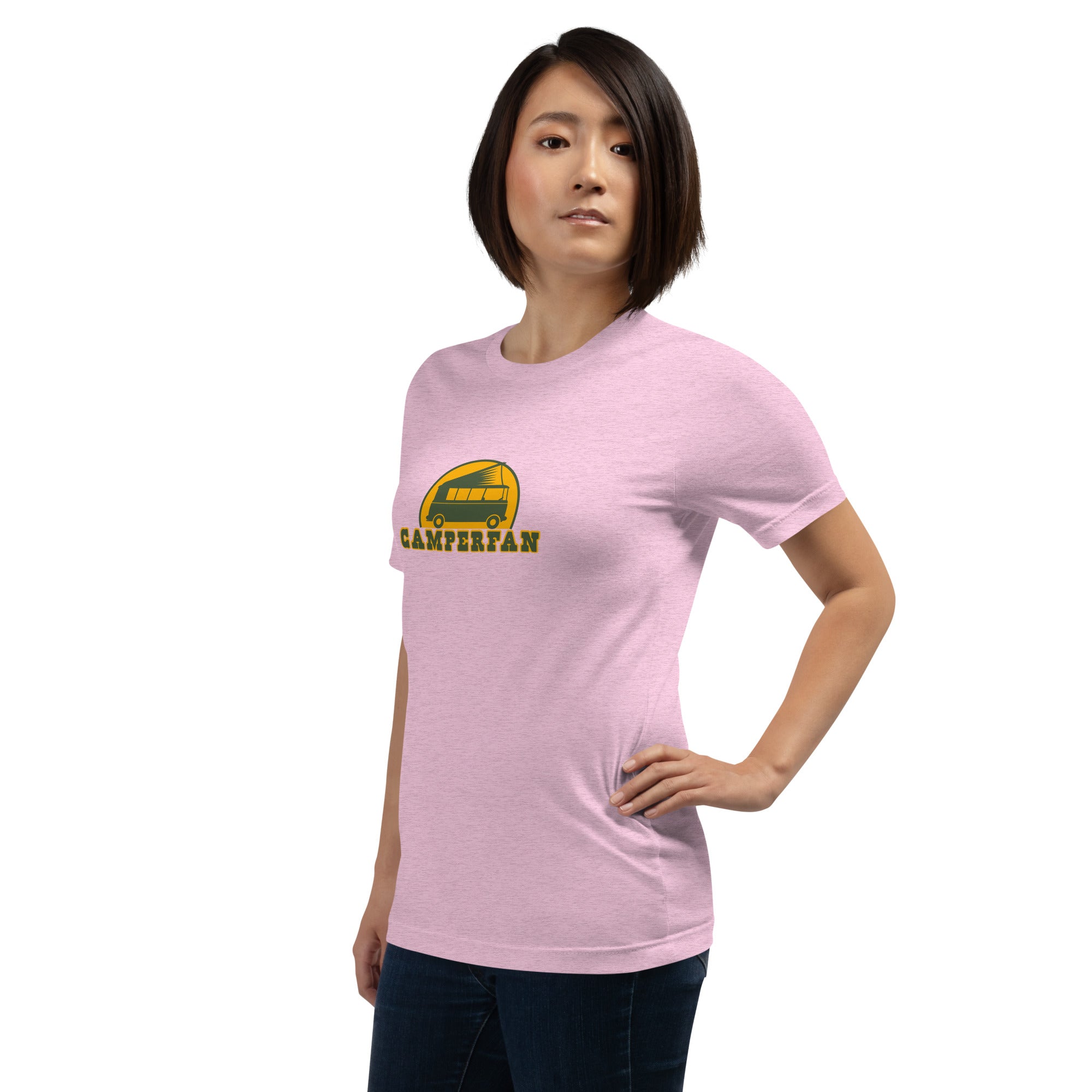 Unisex t-shirt Camperfan on light heather colors