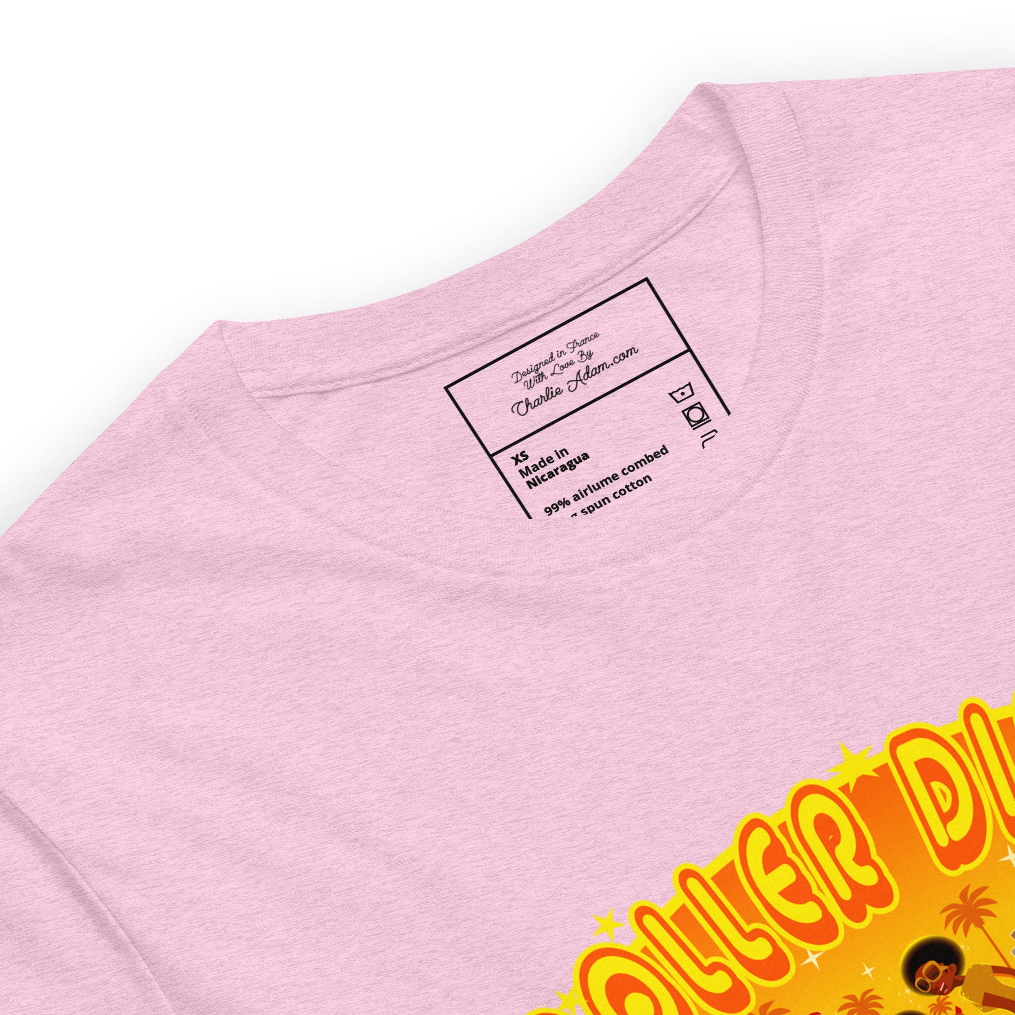 Unisex t-shirt Roller Disco 1975 on light heather colors