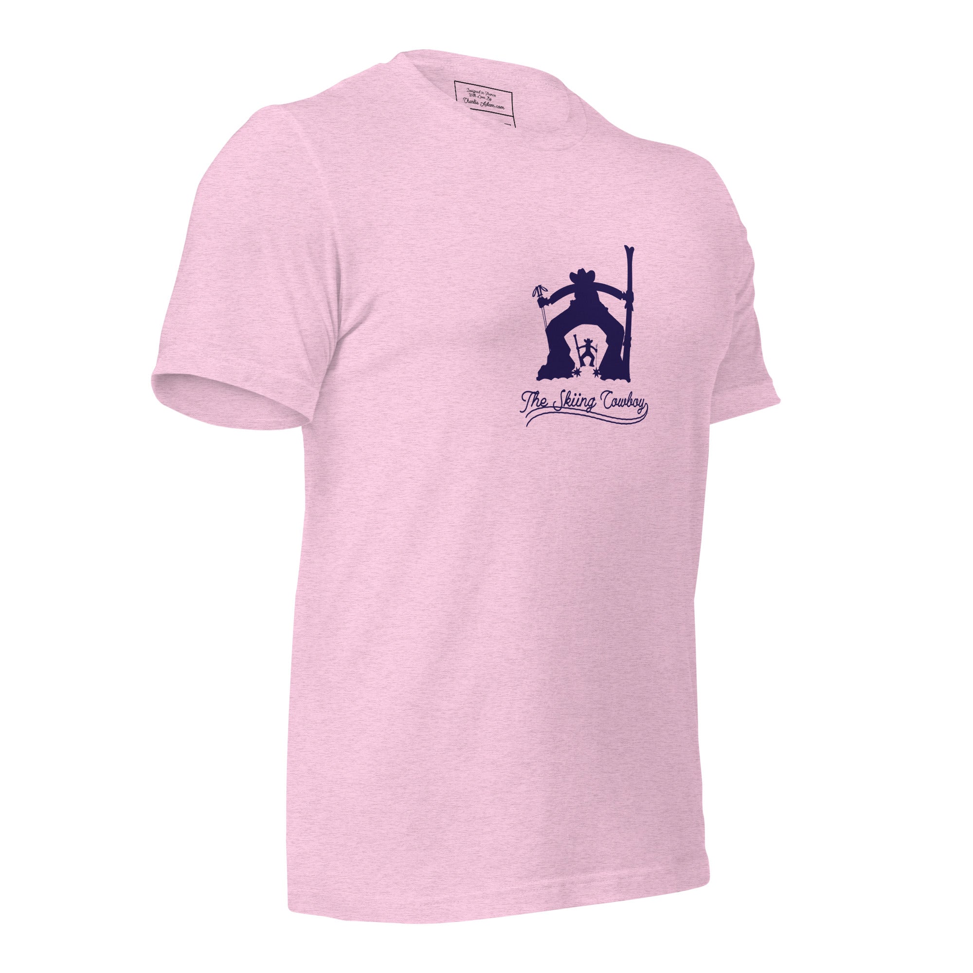 T-shirt en coton unisexe Ski Fight at OK Corral Silhouette sur couleurs chinées claires