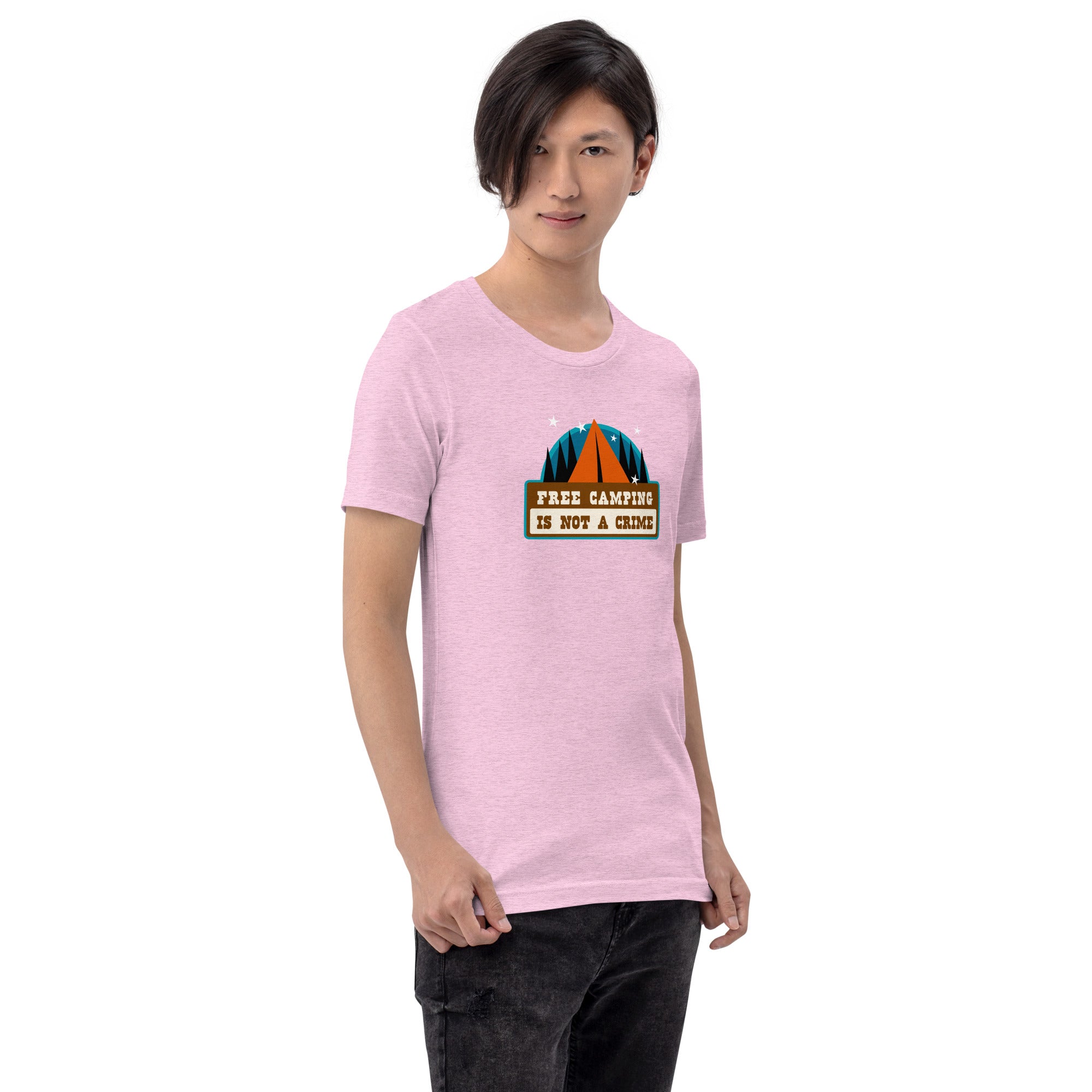 Unisex t-shirt Free camping is not a crime on light heather colors