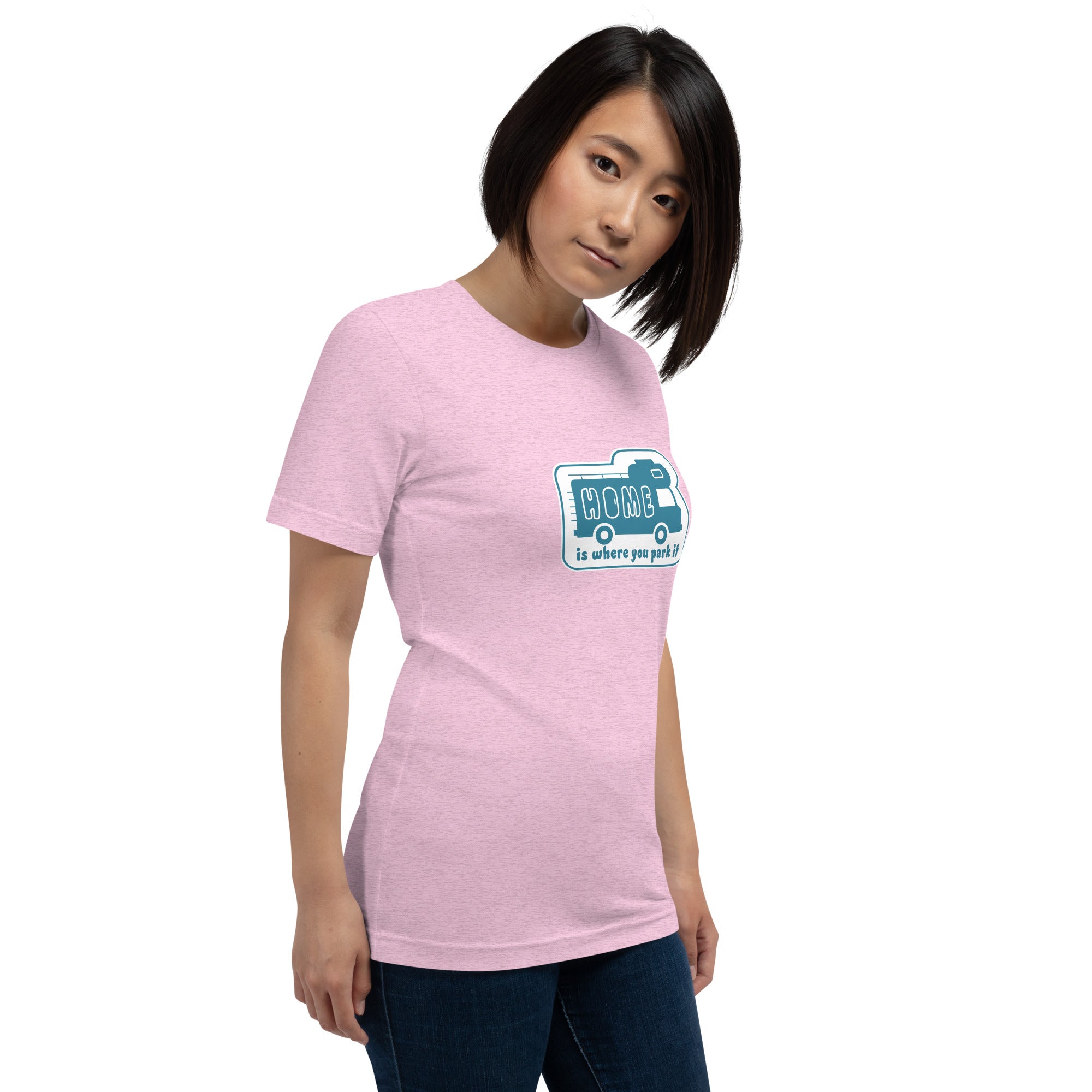 T-shirt en coton unisexe Bold Camper Van sur couleurs chinées claires