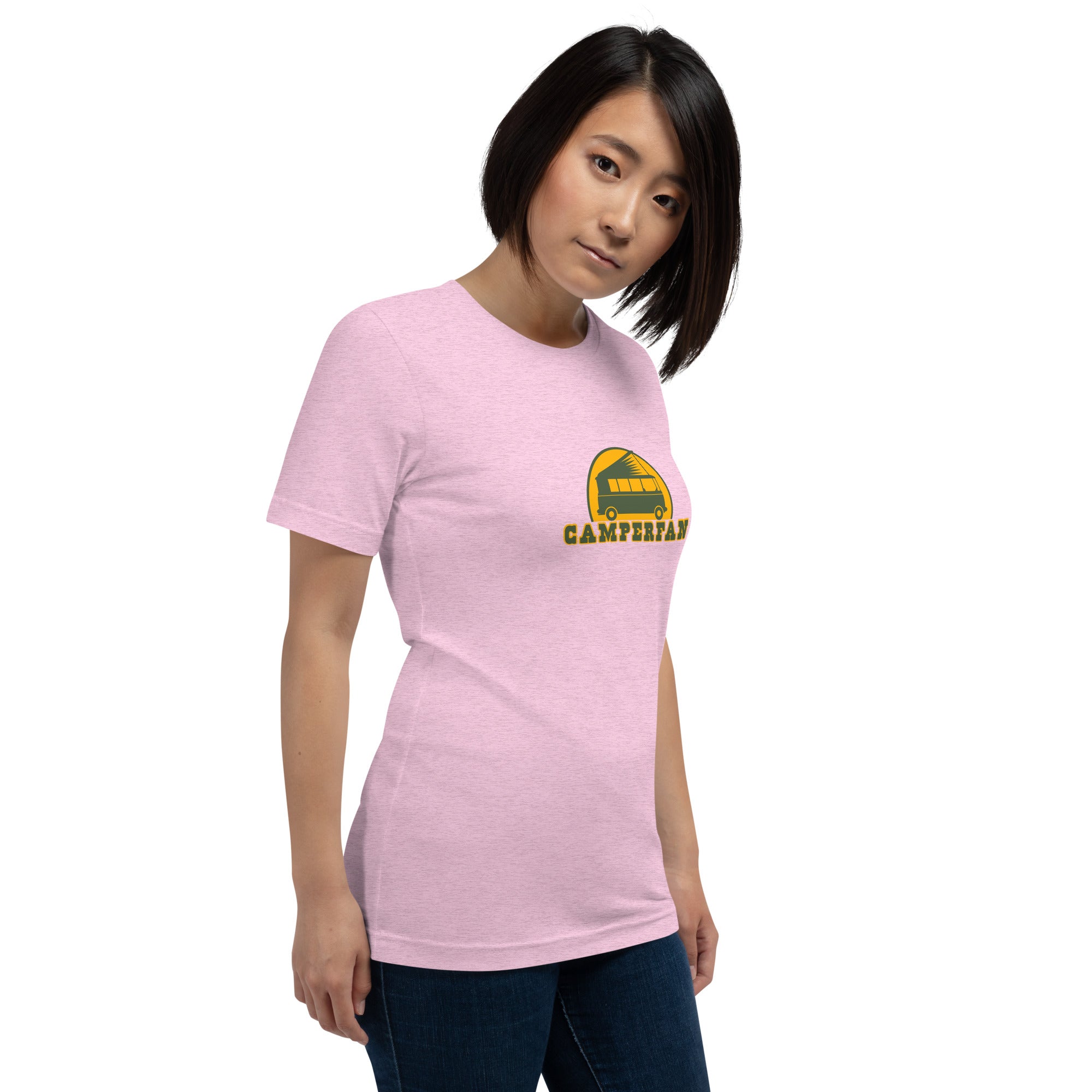 Unisex t-shirt Camperfan on light heather colors