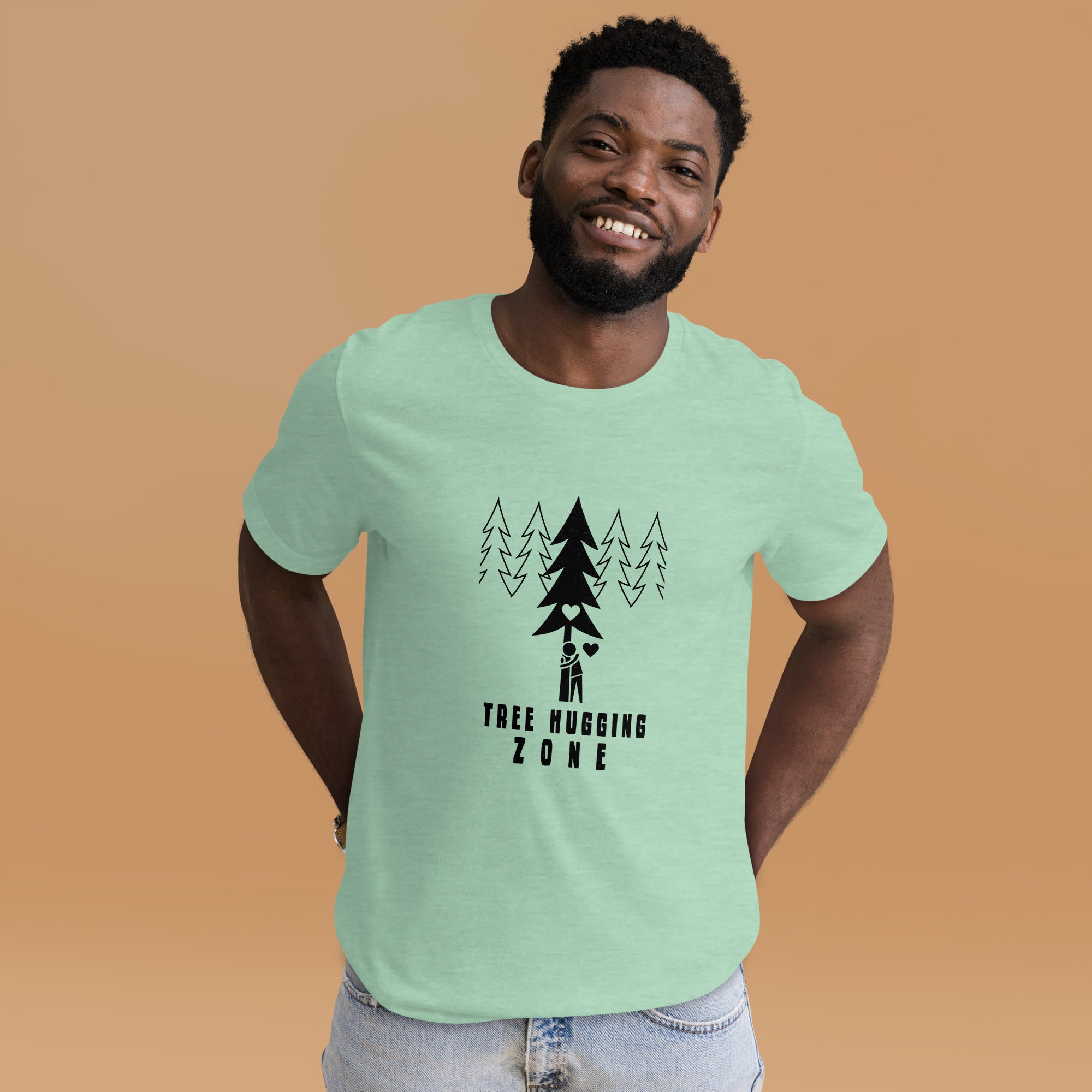 Unisex t-shirt Tree hugging zone on light heather colors