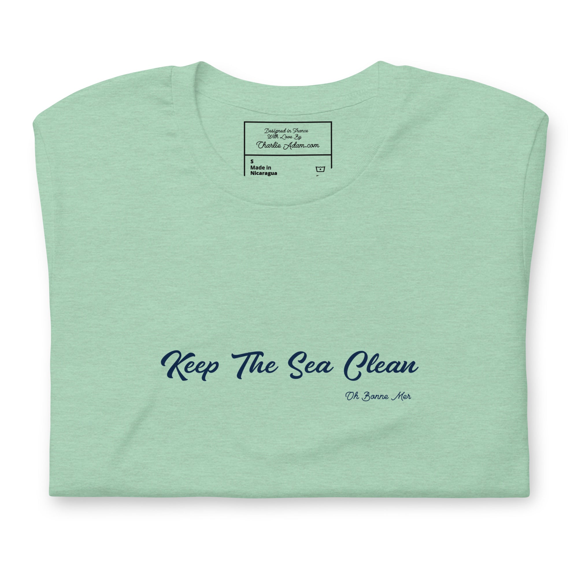 T-shirt en coton unisexe Keep The Sea Clean sur couleurs chinées claires