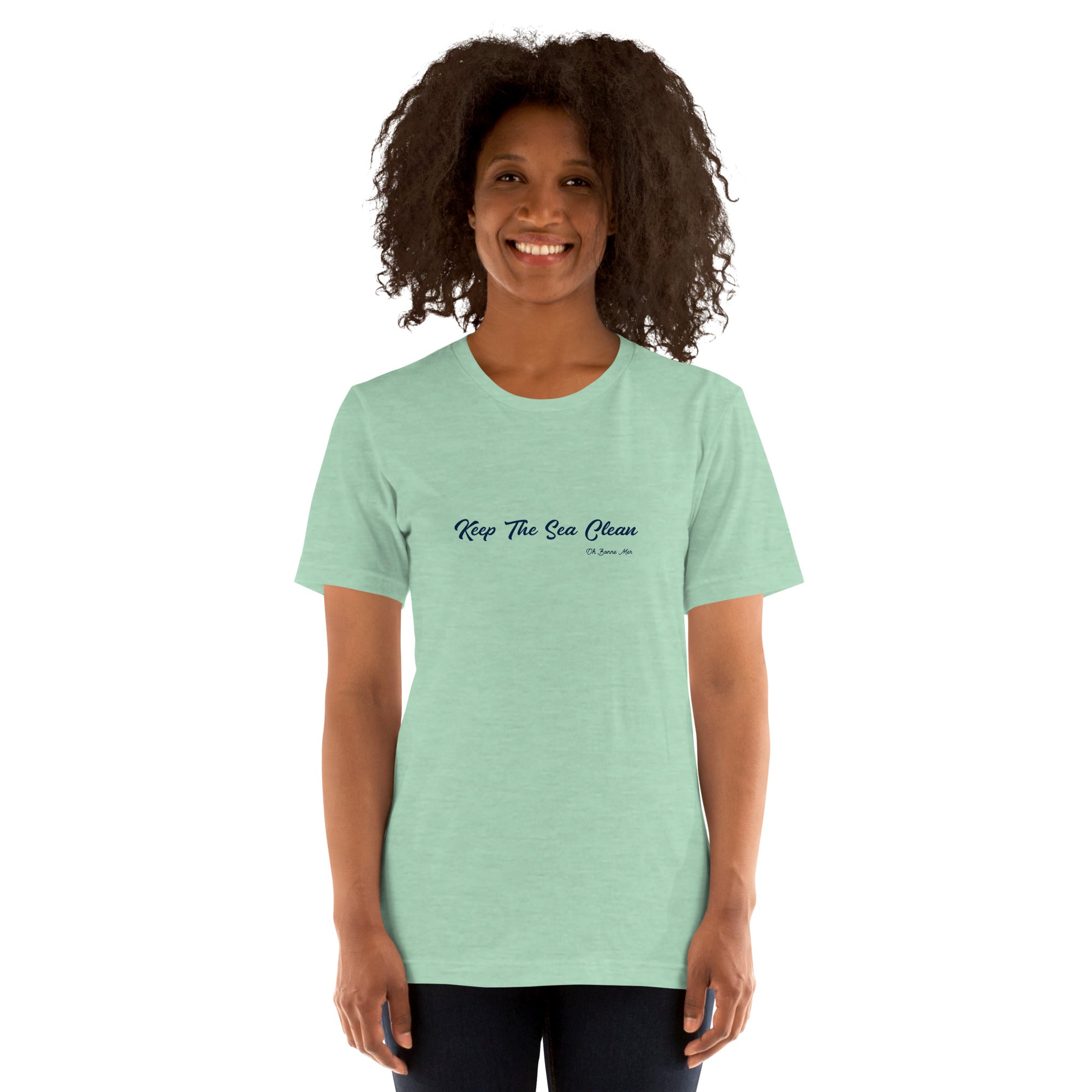 T-shirt en coton unisexe Keep The Sea Clean sur couleurs chinées claires