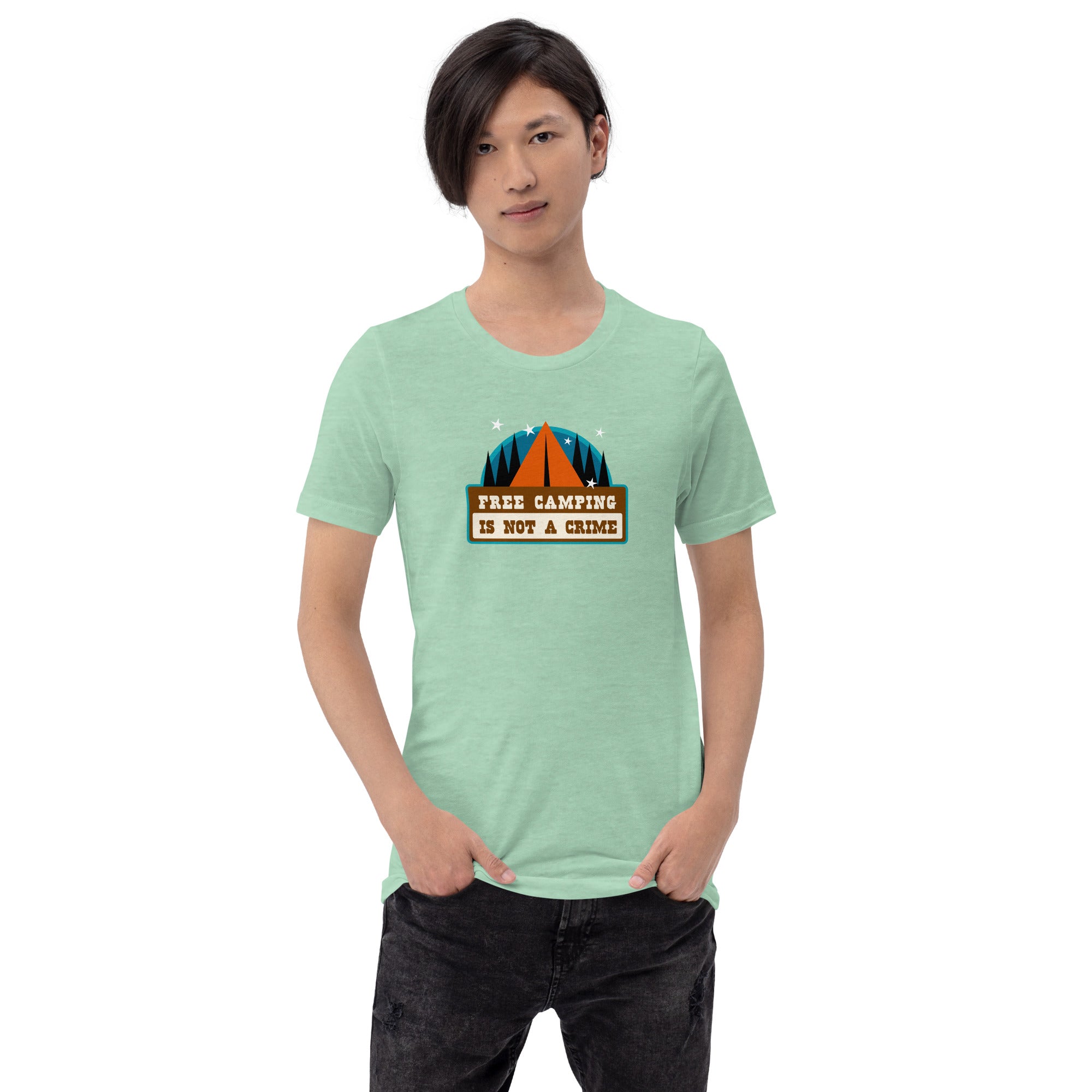 Unisex t-shirt Free camping is not a crime on light heather colors