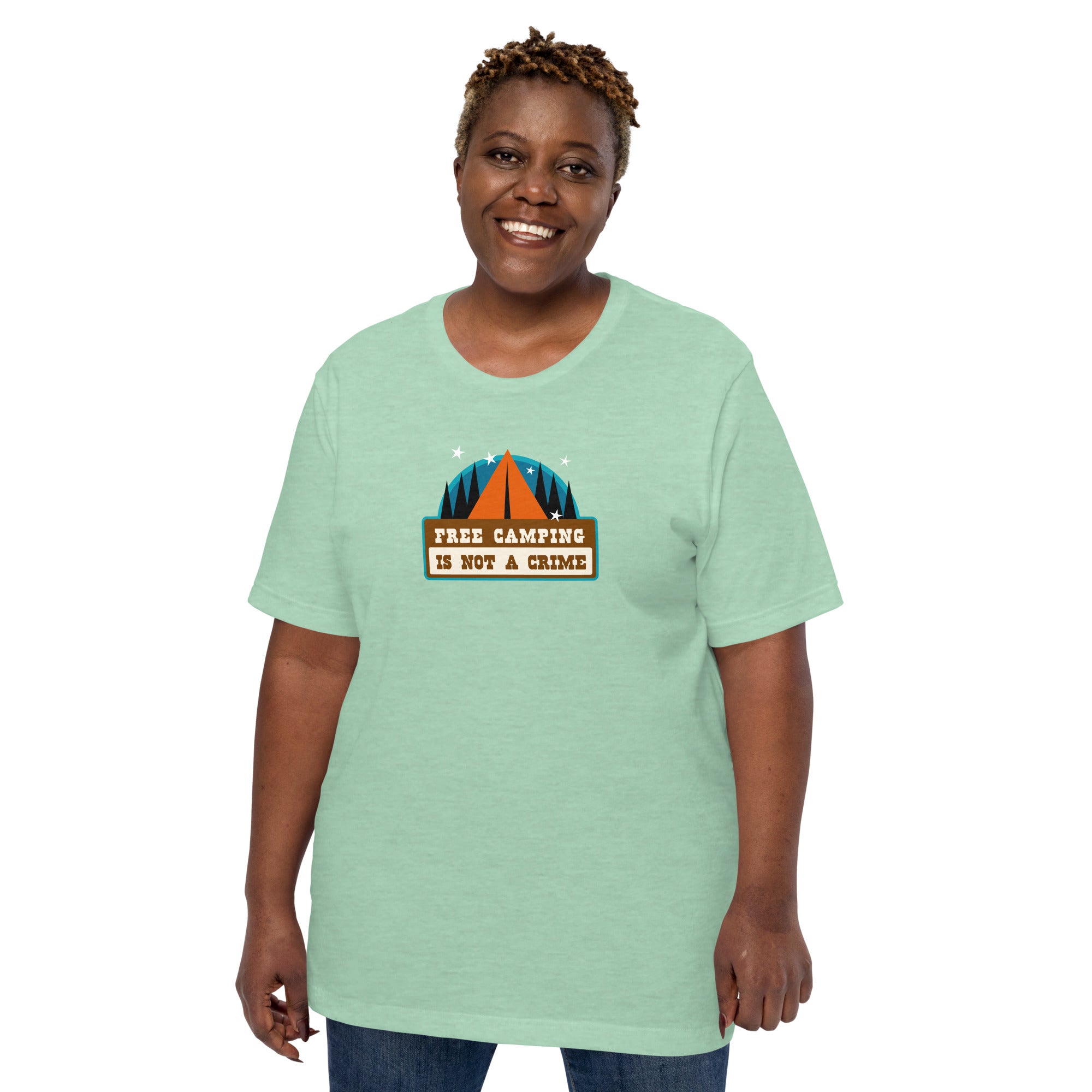 Unisex t-shirt Free camping is not a crime on light heather colors