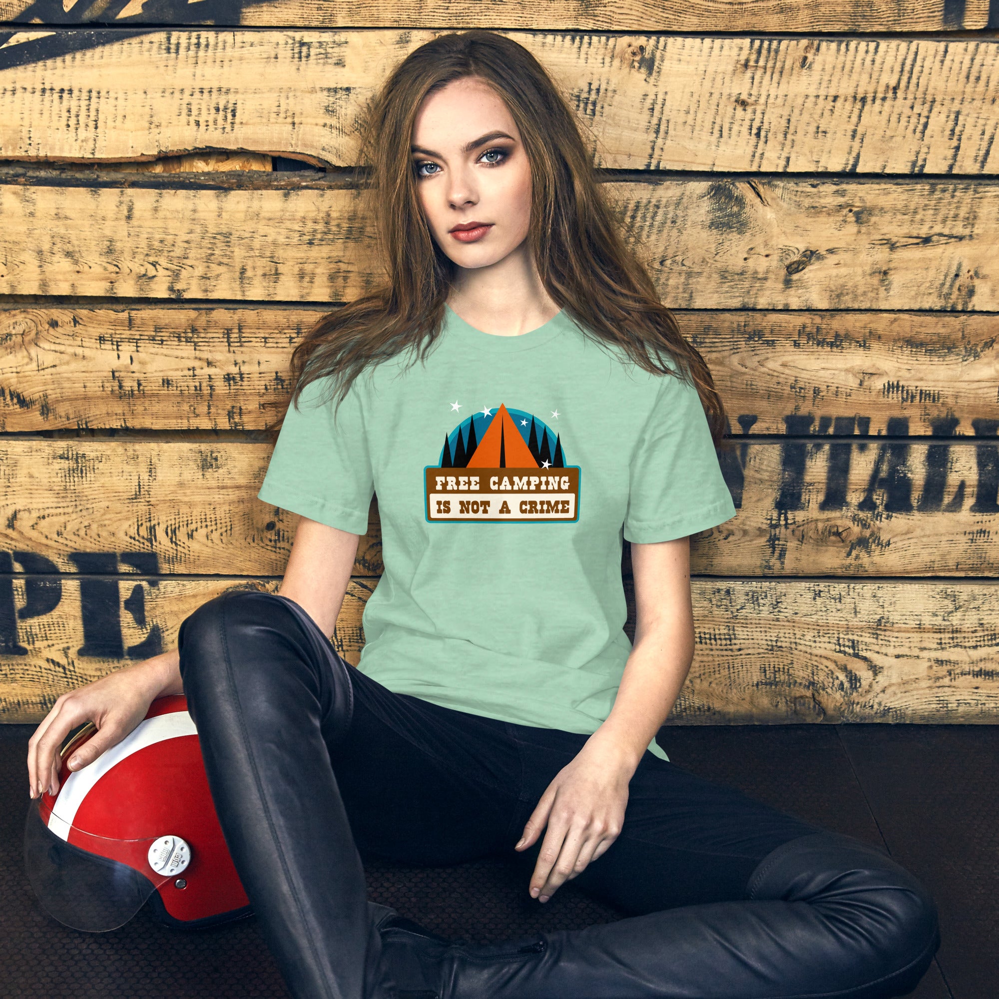 Unisex t-shirt Free camping is not a crime on light heather colors