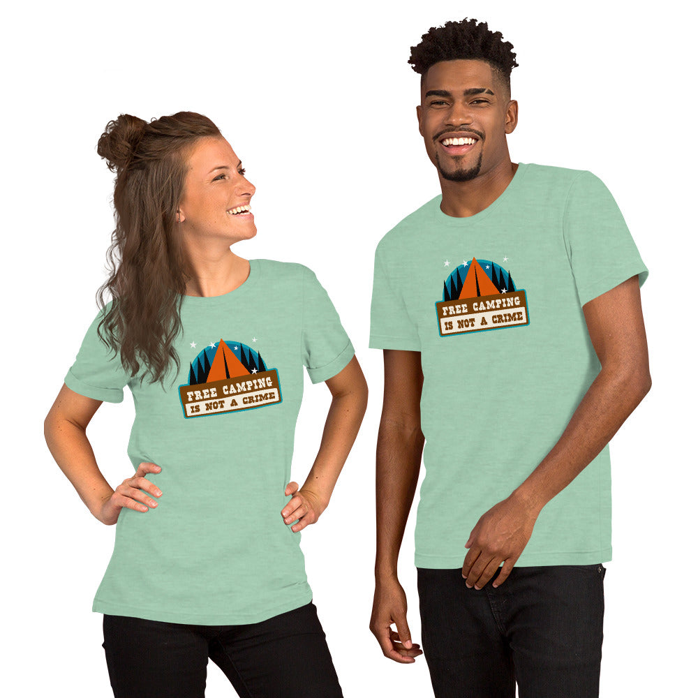 Unisex t-shirt Free camping is not a crime on light heather colors