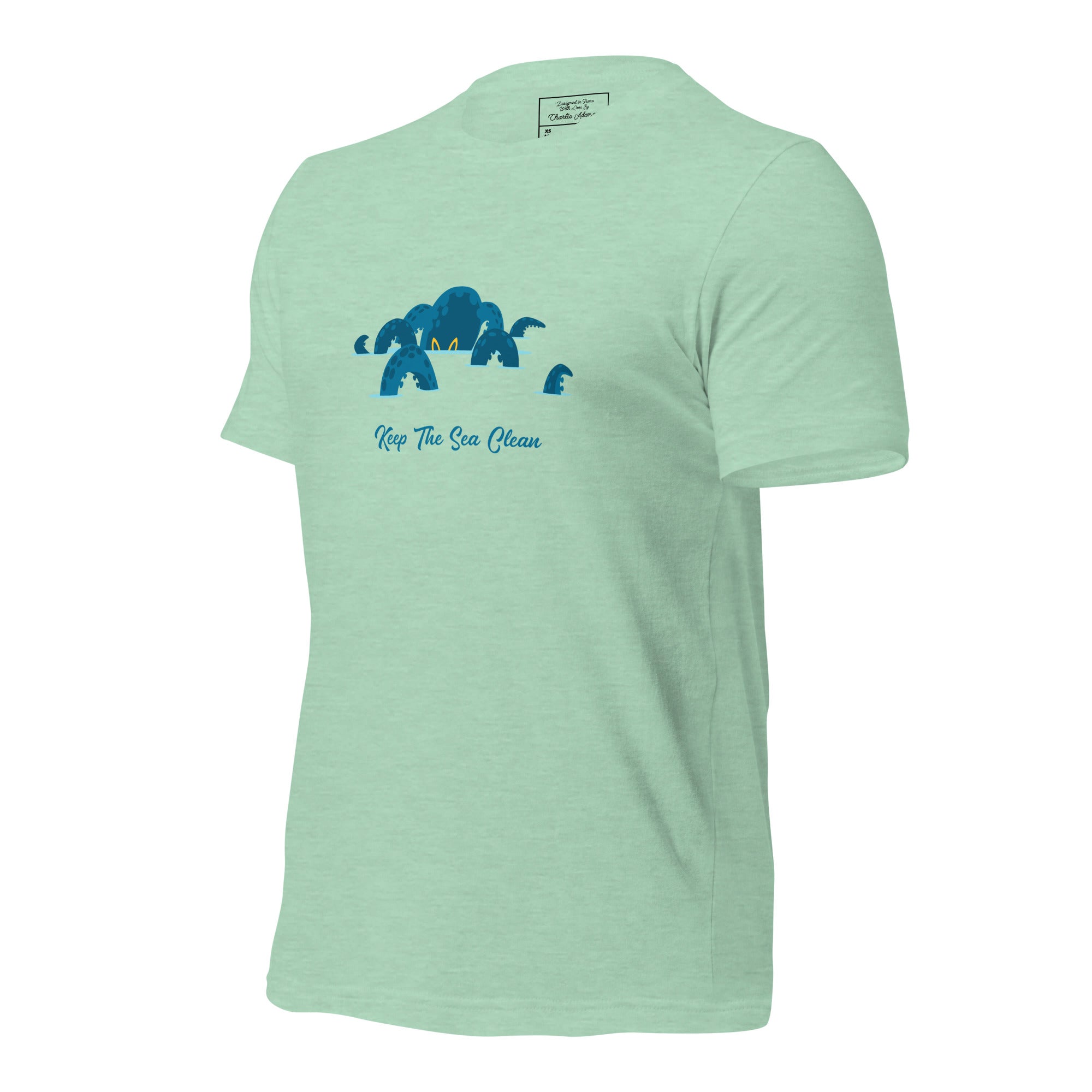 Unisex t-shirt Octopus Blue on light heather colors