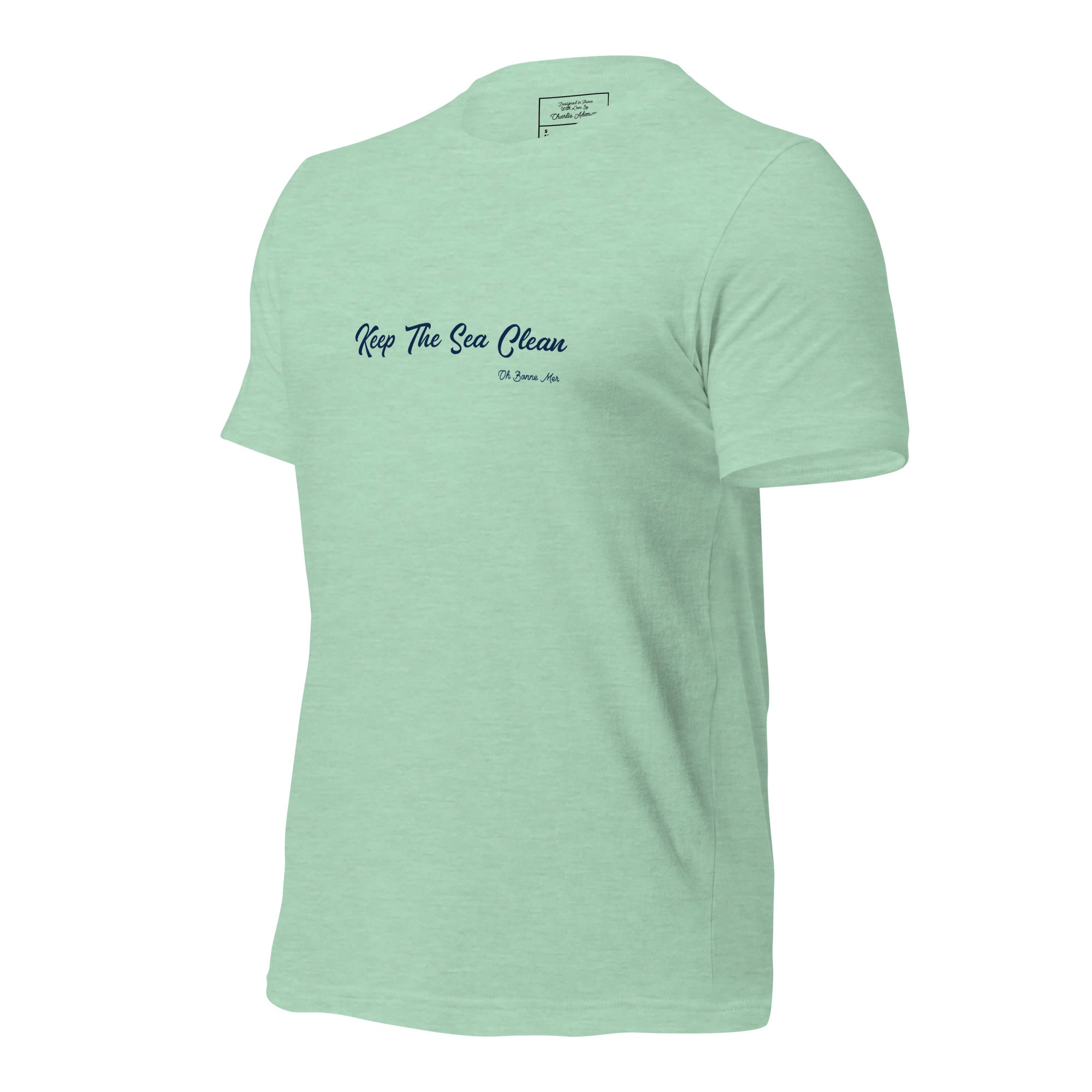 T-shirt en coton unisexe Keep The Sea Clean sur couleurs chinées claires