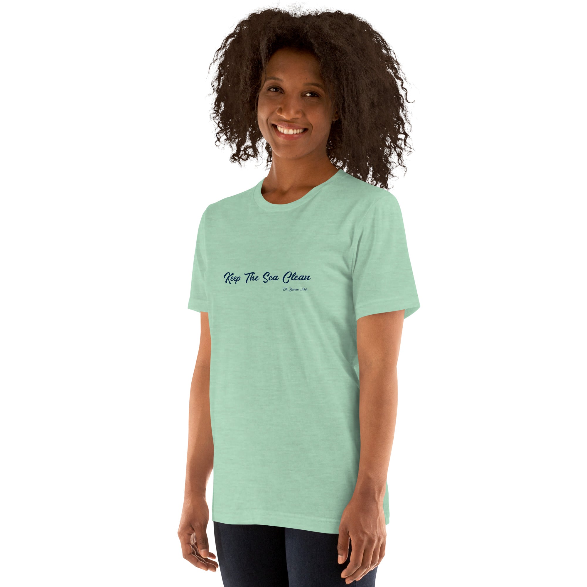 T-shirt en coton unisexe Keep The Sea Clean sur couleurs chinées claires