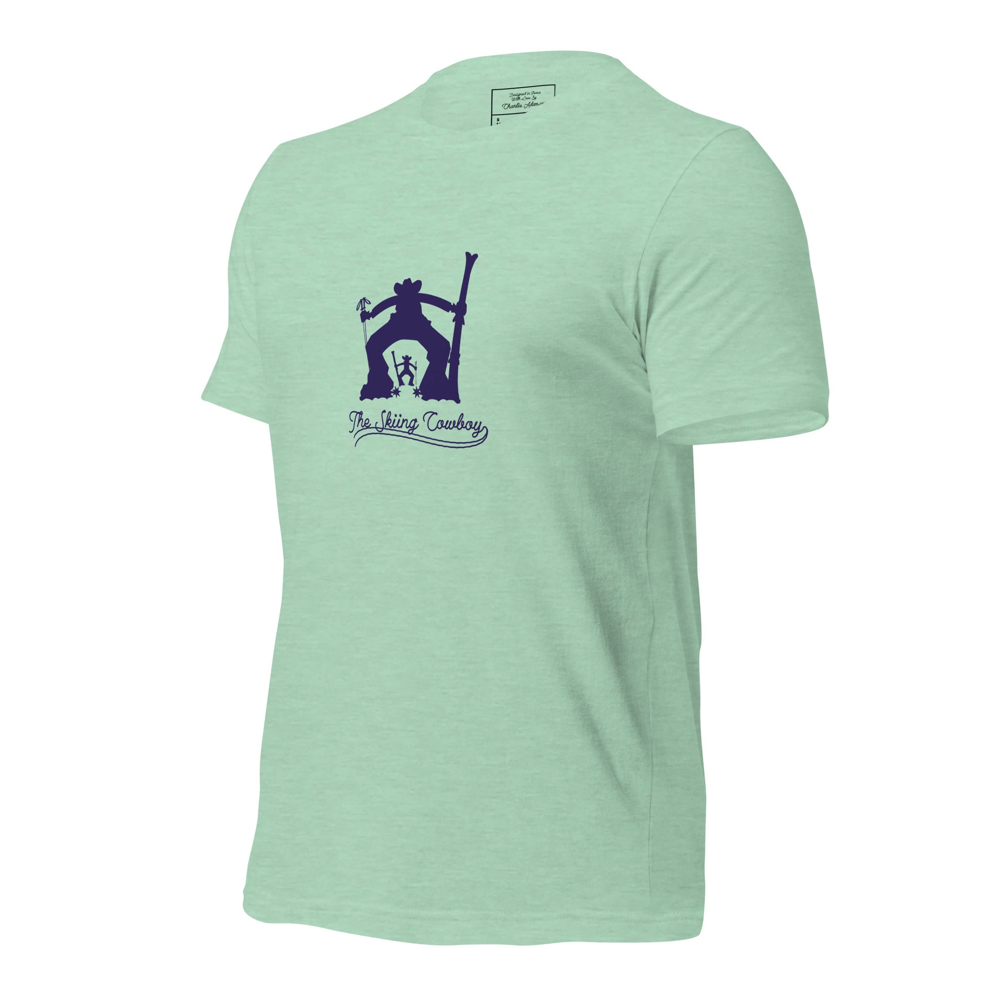 T-shirt en coton unisexe Ski Fight at OK Corral Silhouette sur couleurs chinées claires