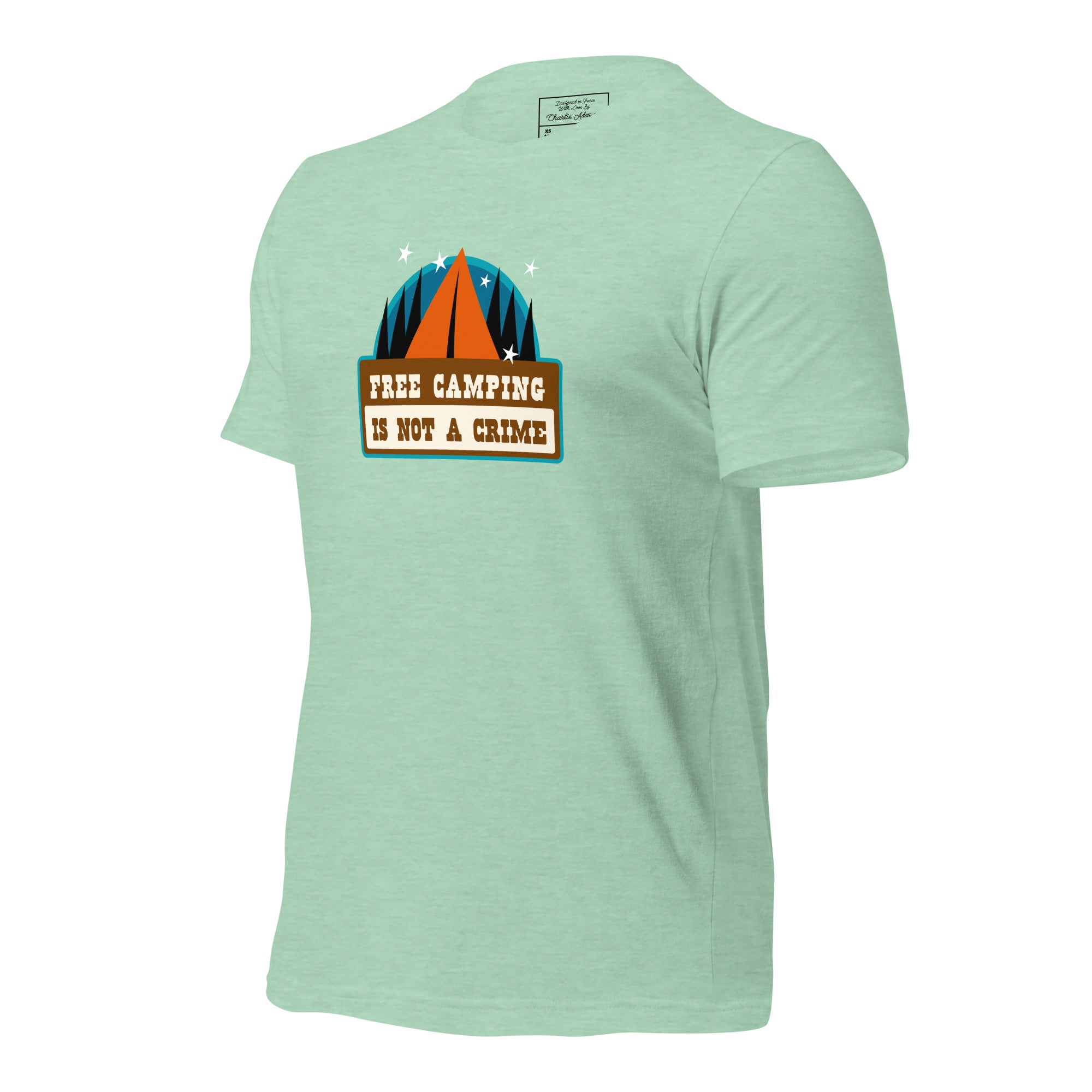 Unisex t-shirt Free camping is not a crime on light heather colors