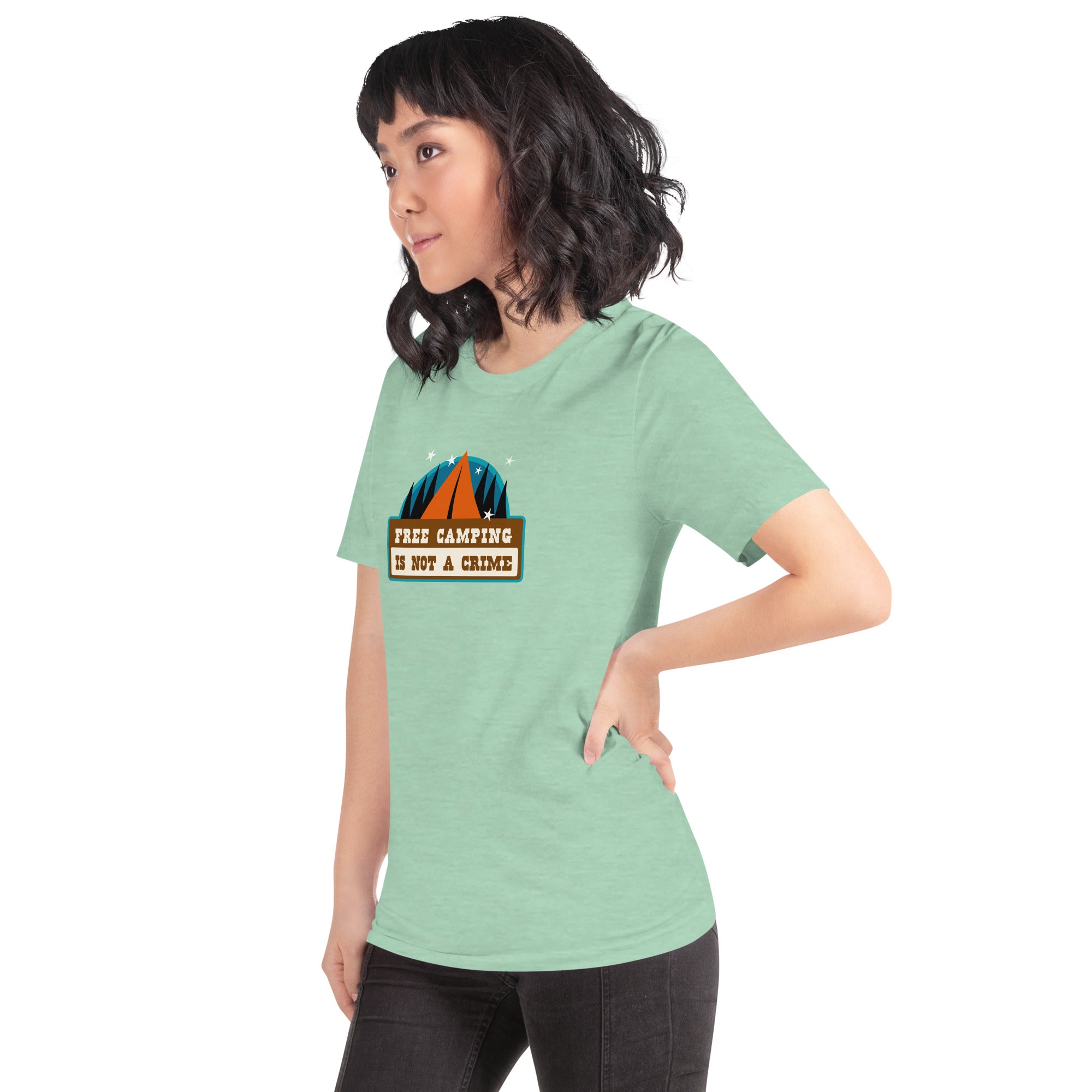 Unisex t-shirt Free camping is not a crime on light heather colors