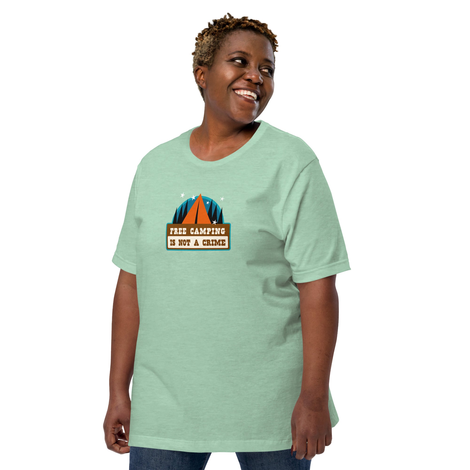 Unisex t-shirt Free camping is not a crime on light heather colors