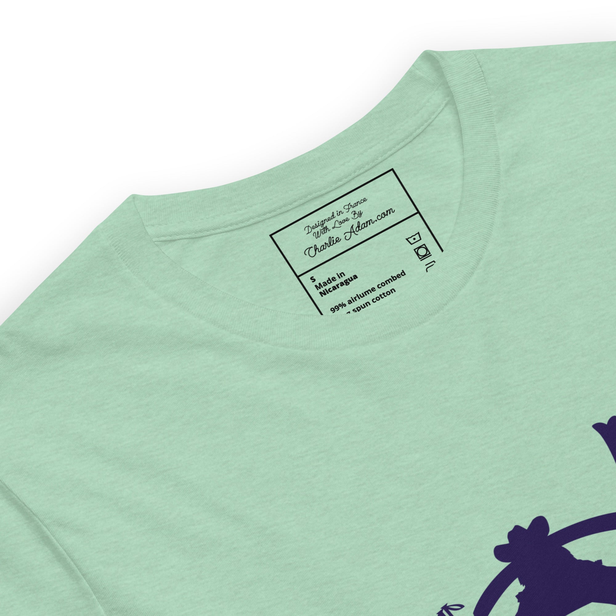 T-shirt en coton unisexe Ski Fight at OK Corral Silhouette sur couleurs chinées claires