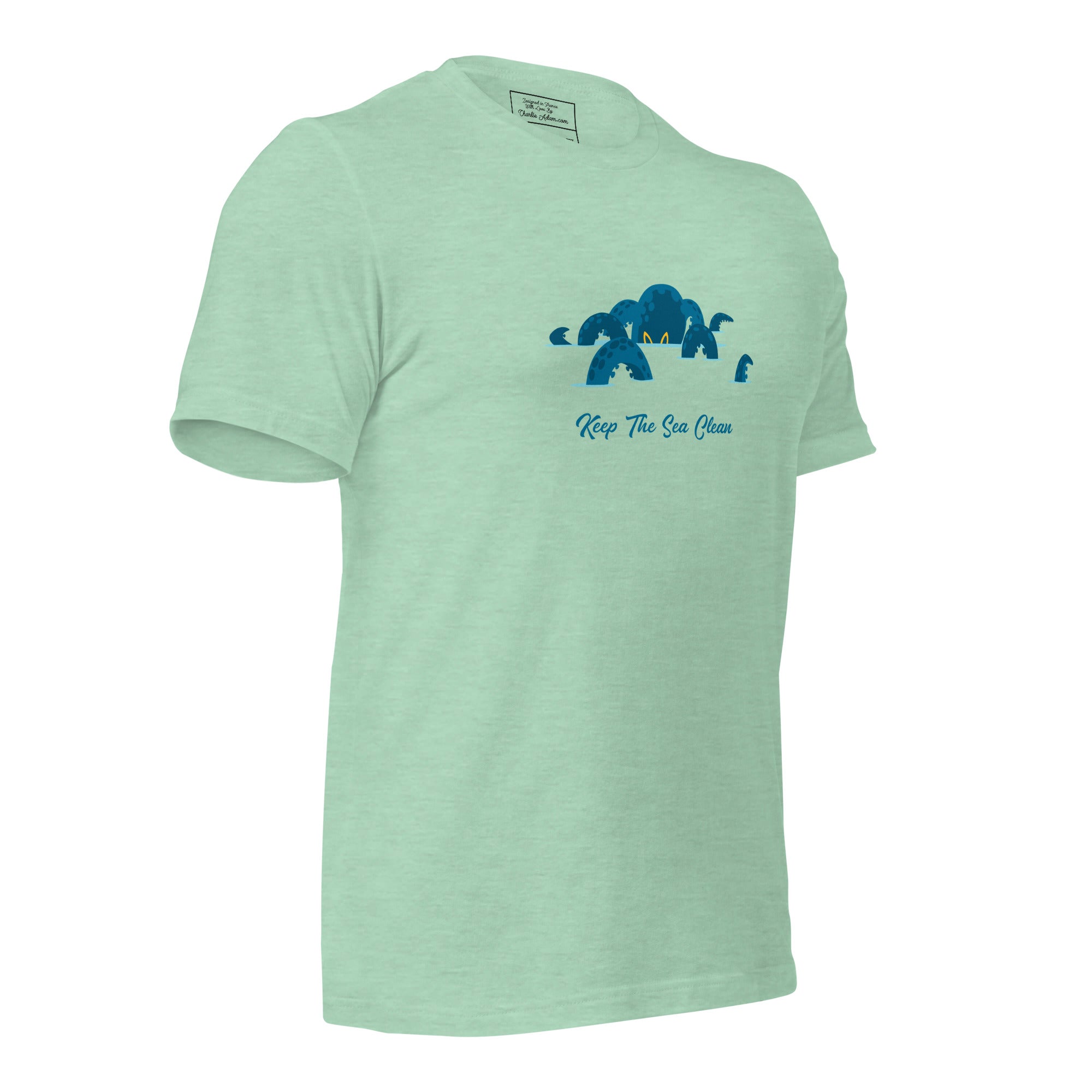 Unisex t-shirt Octopus Blue on light heather colors