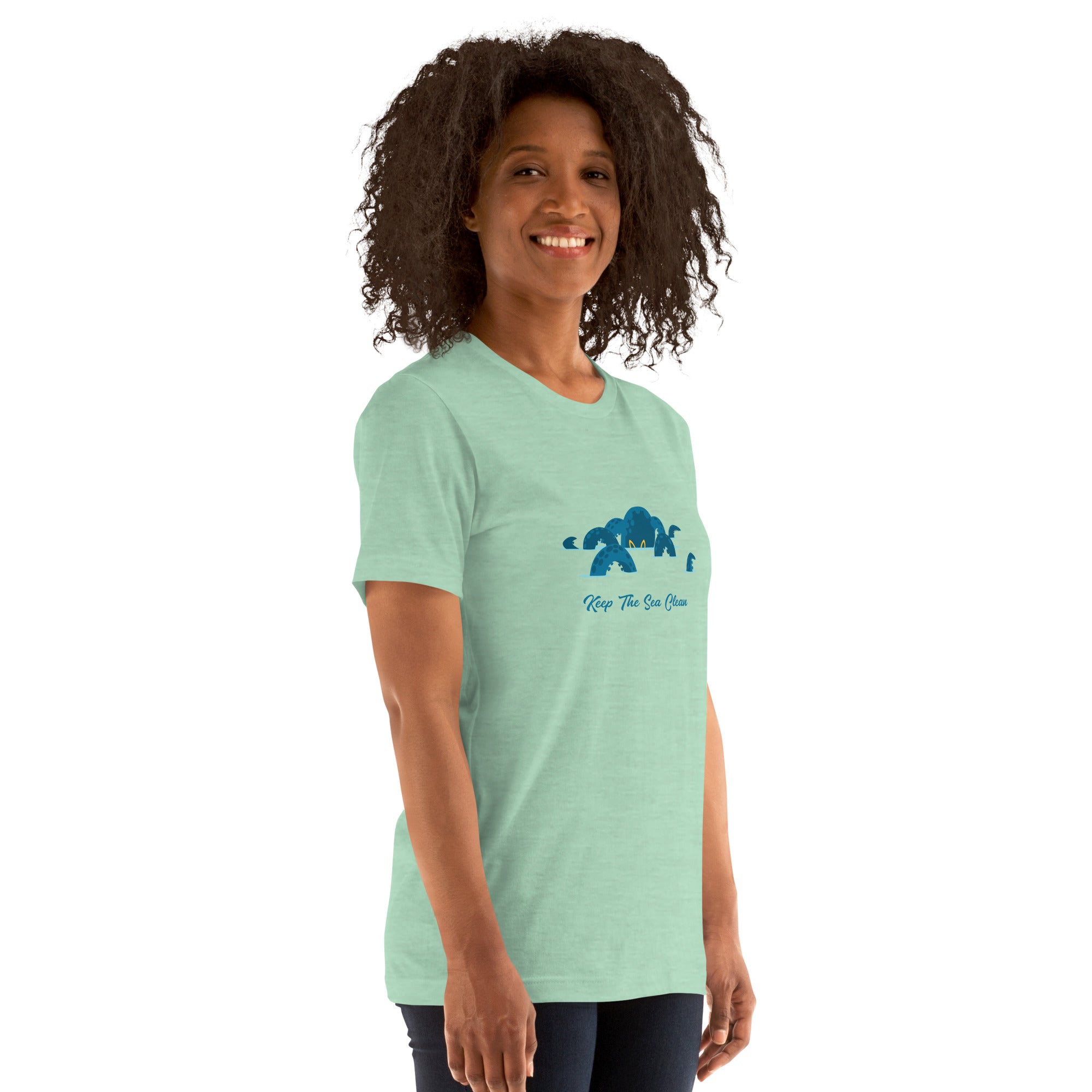 Unisex t-shirt Octopus Blue on light heather colors