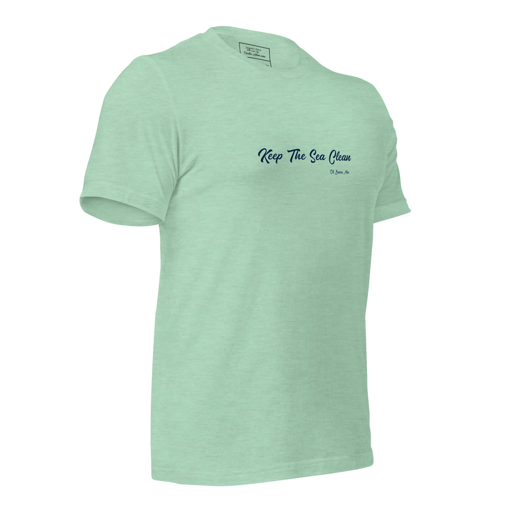 T-shirt en coton unisexe Keep The Sea Clean sur couleurs chinées claires