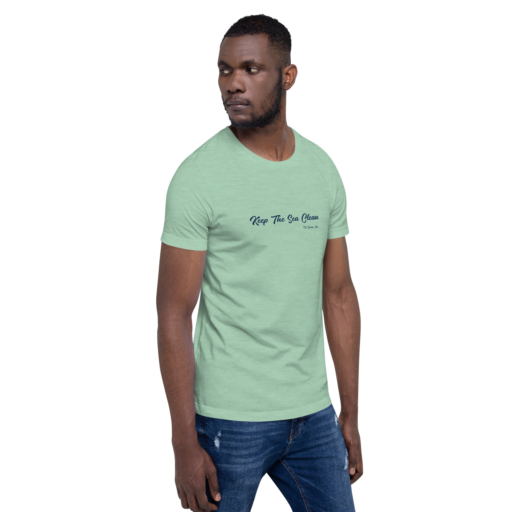 T-shirt en coton unisexe Keep The Sea Clean sur couleurs chinées claires