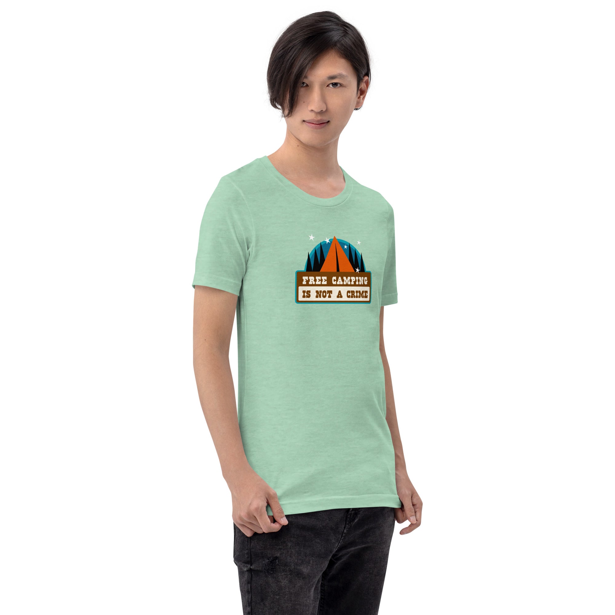 Unisex t-shirt Free camping is not a crime on light heather colors