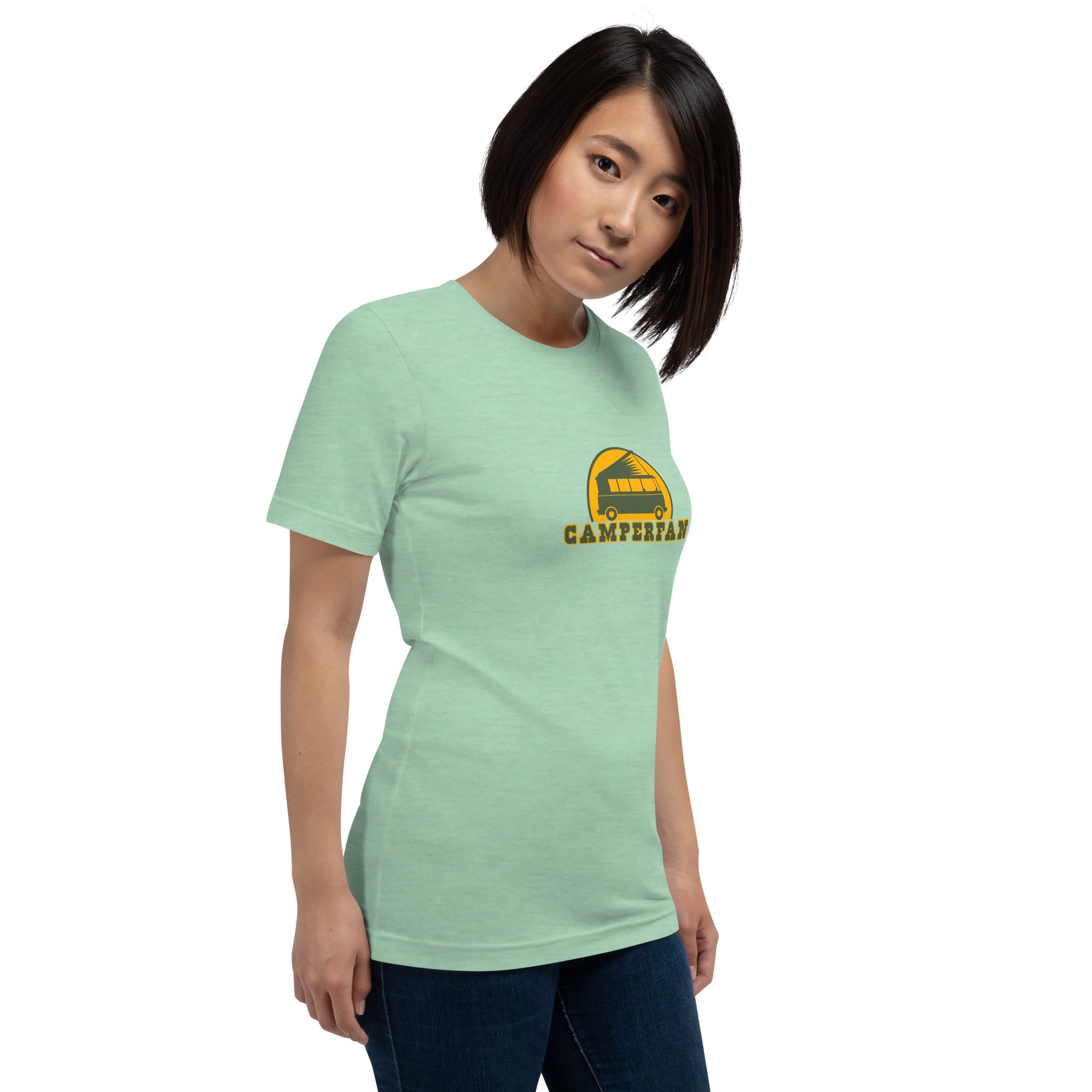 Unisex t-shirt Camperfan on light heather colors