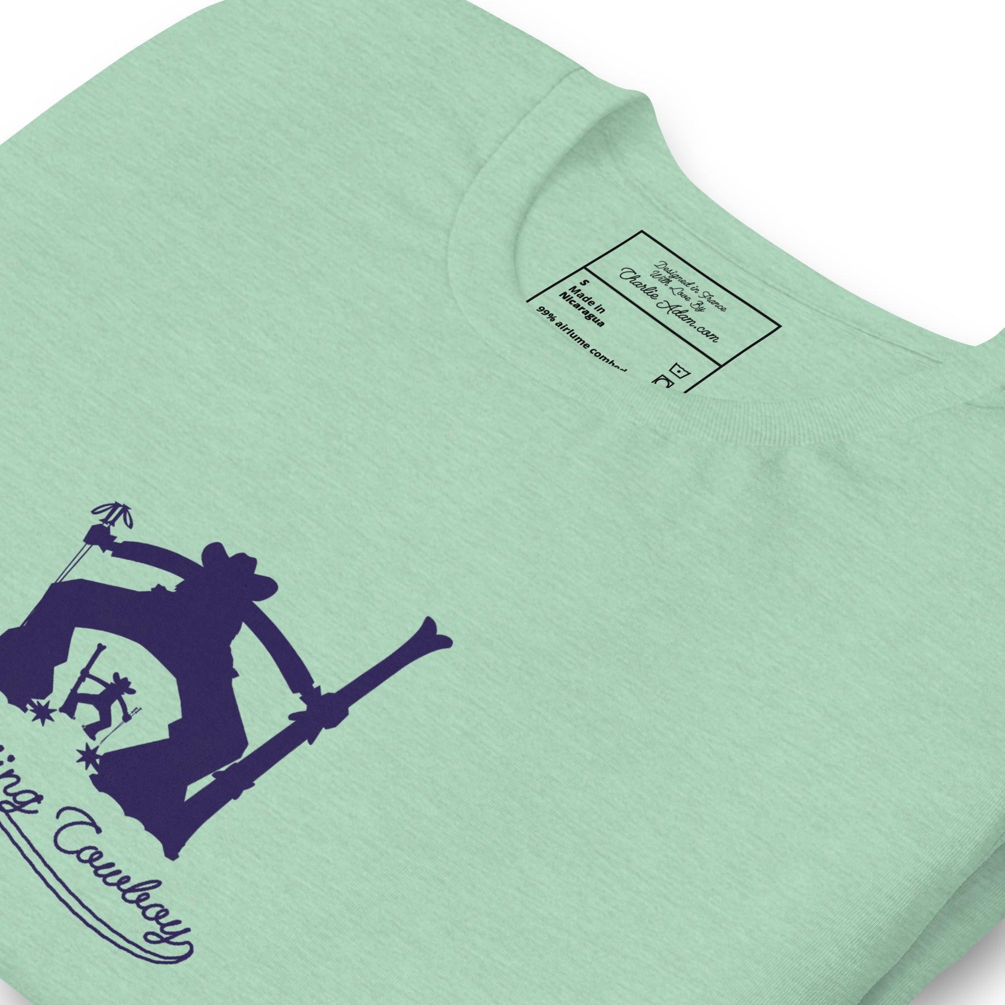 T-shirt en coton unisexe Ski Fight at OK Corral Silhouette sur couleurs chinées claires