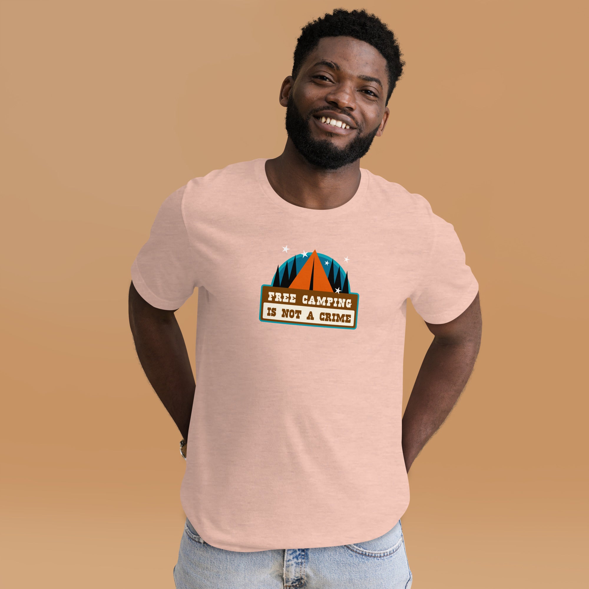 Unisex t-shirt Free camping is not a crime on light heather colors