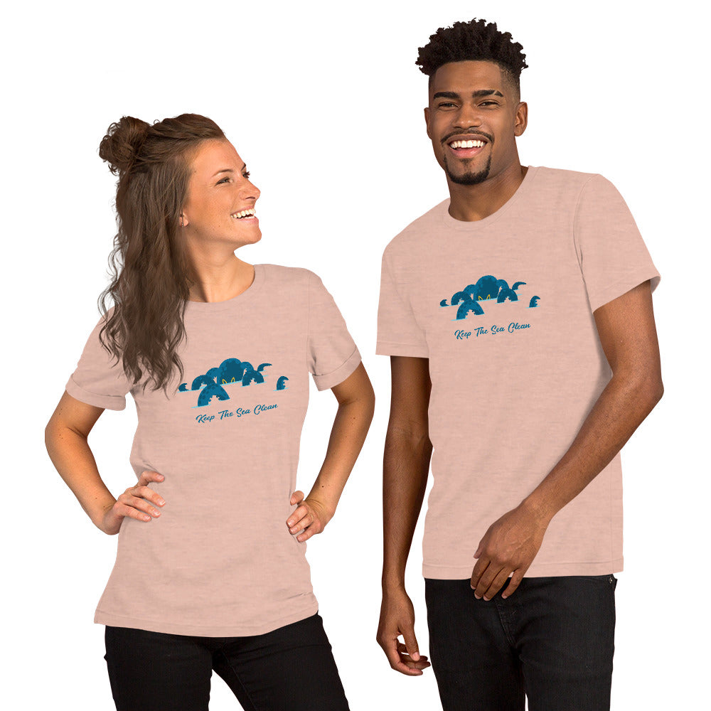 Unisex t-shirt Octopus Blue on light heather colors