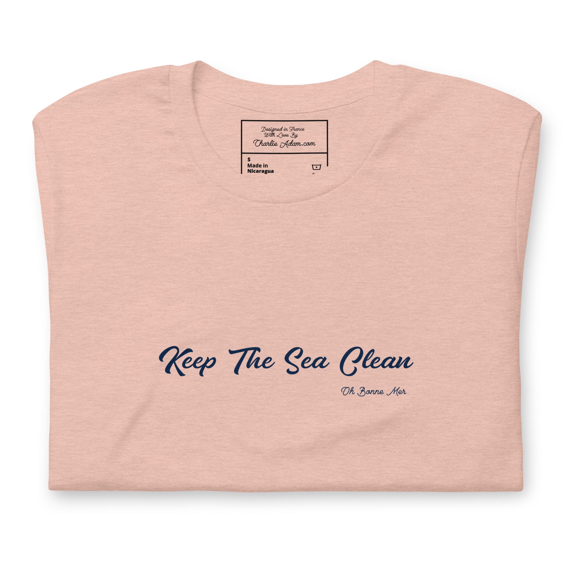 T-shirt en coton unisexe Keep The Sea Clean sur couleurs chinées claires