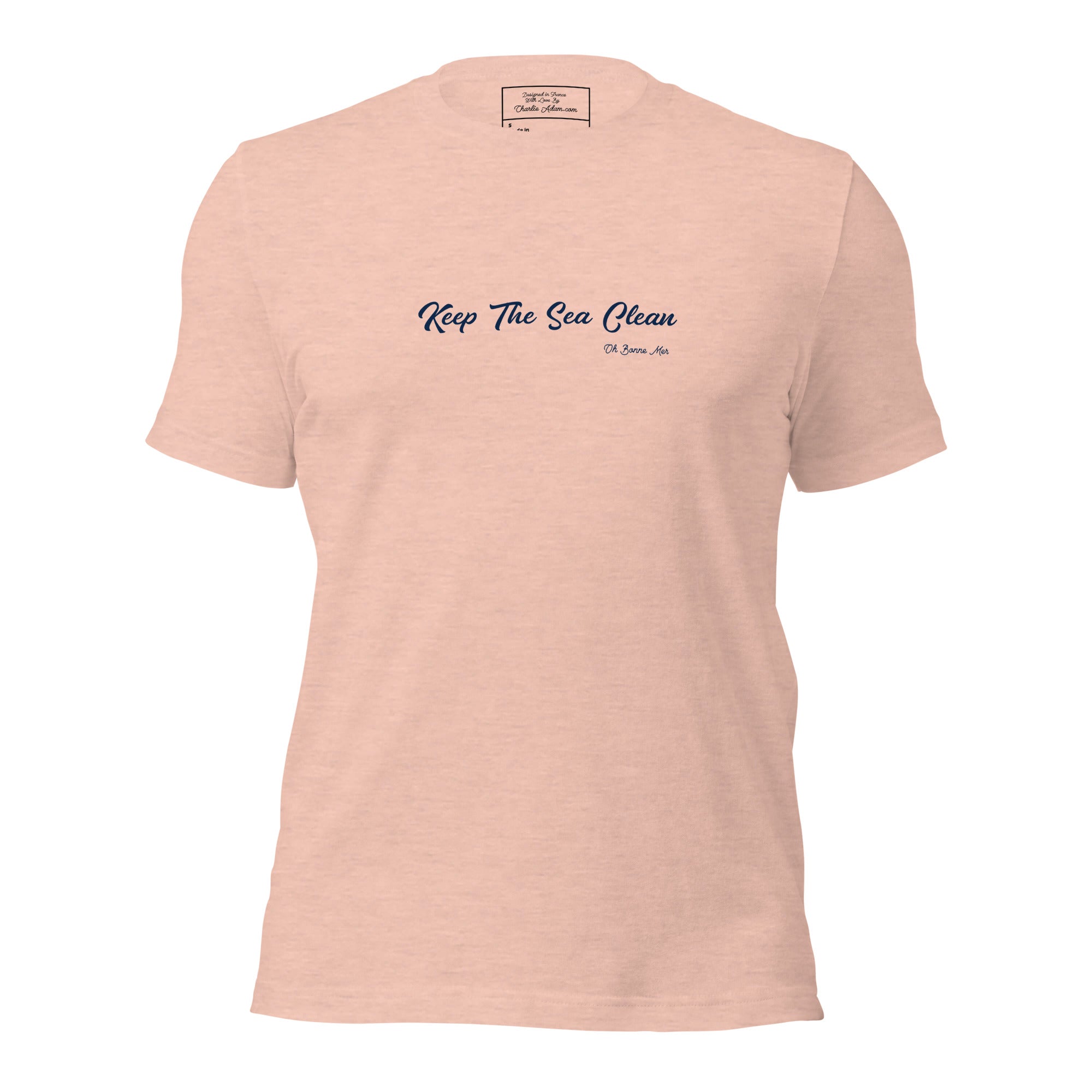 T-shirt en coton unisexe Keep The Sea Clean sur couleurs chinées claires