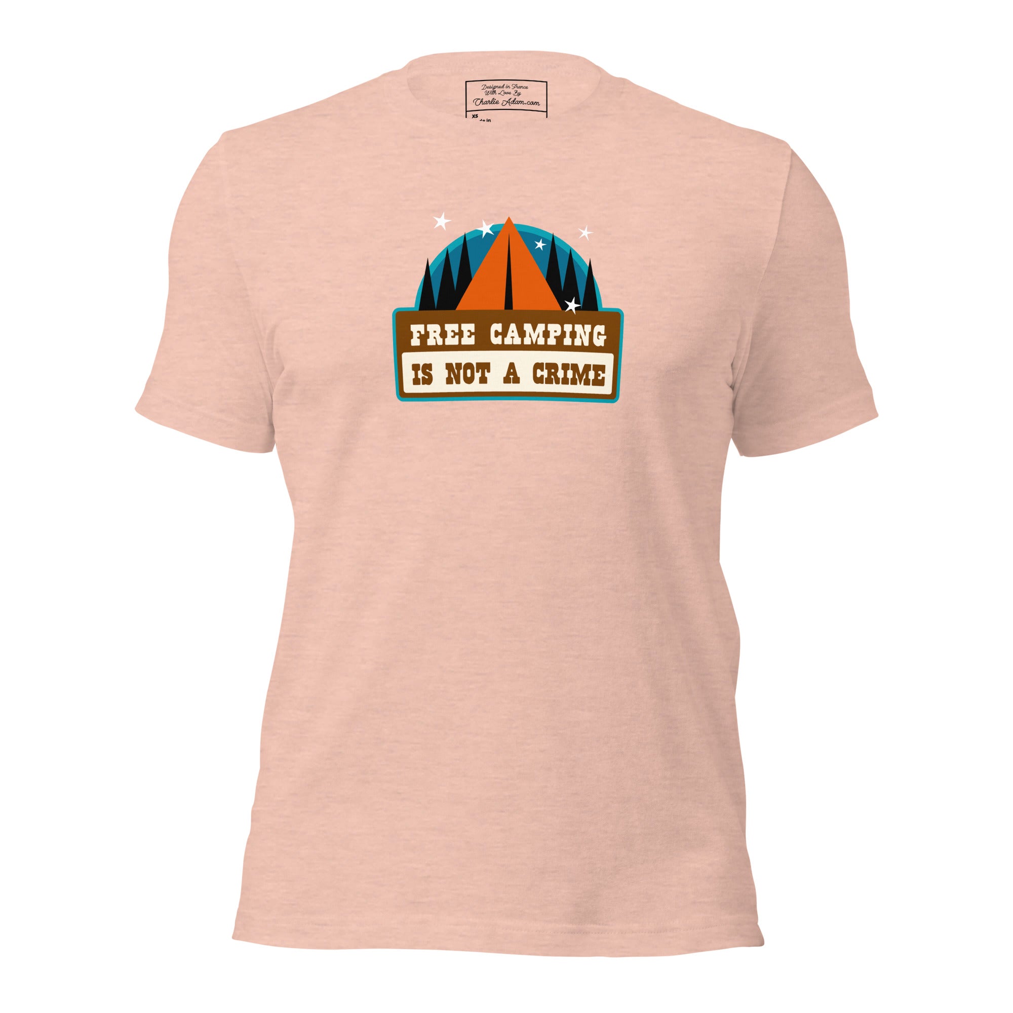 Unisex t-shirt Free camping is not a crime on light heather colors