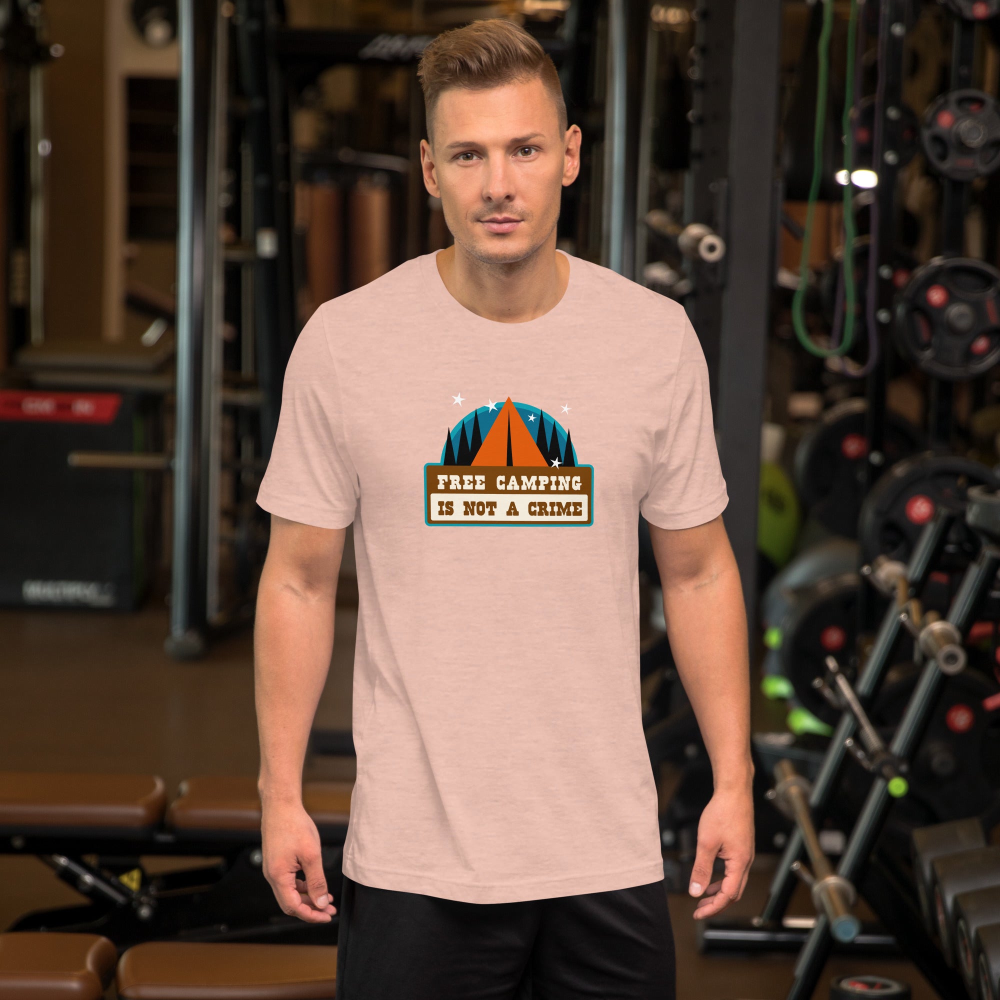 Unisex t-shirt Free camping is not a crime on light heather colors