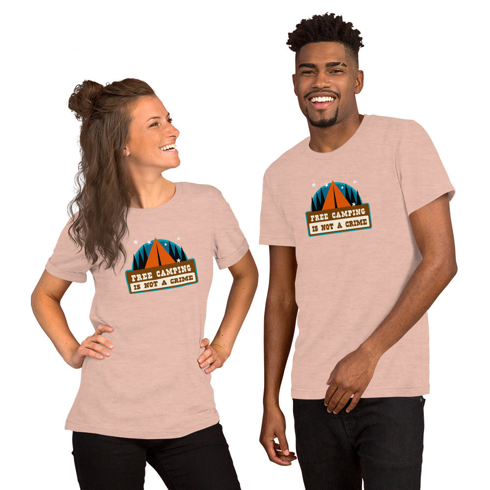 Unisex t-shirt Free camping is not a crime on light heather colors