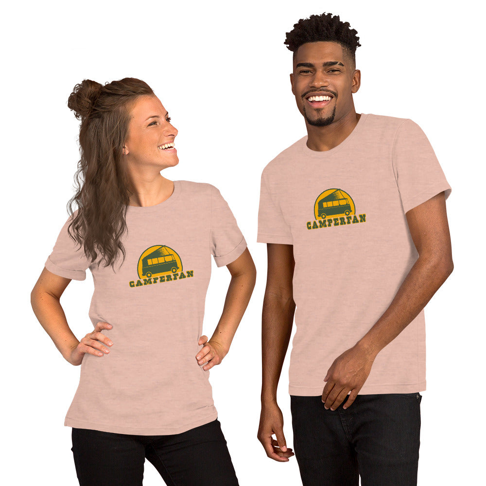 Unisex t-shirt Camperfan on light heather colors