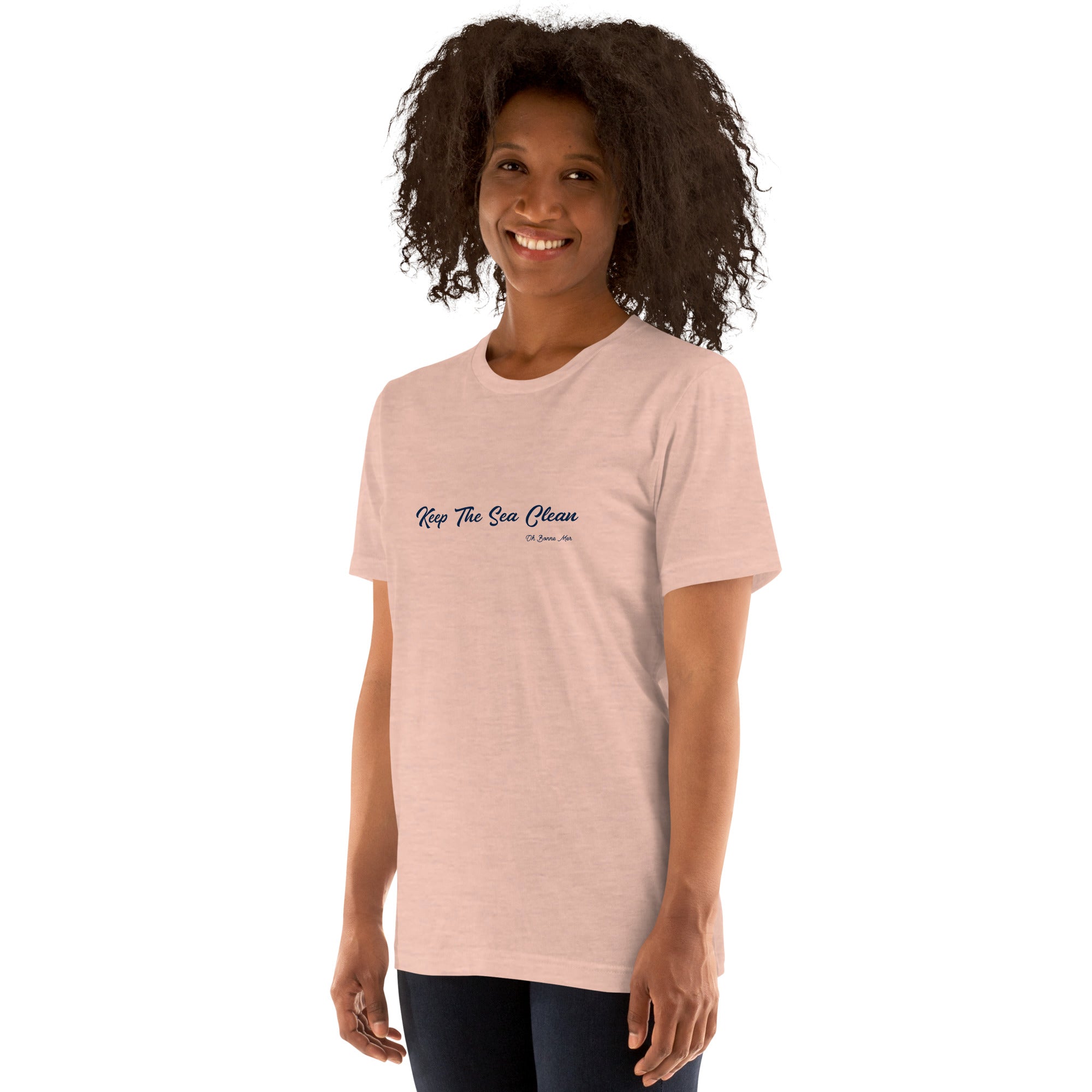 T-shirt en coton unisexe Keep The Sea Clean sur couleurs chinées claires