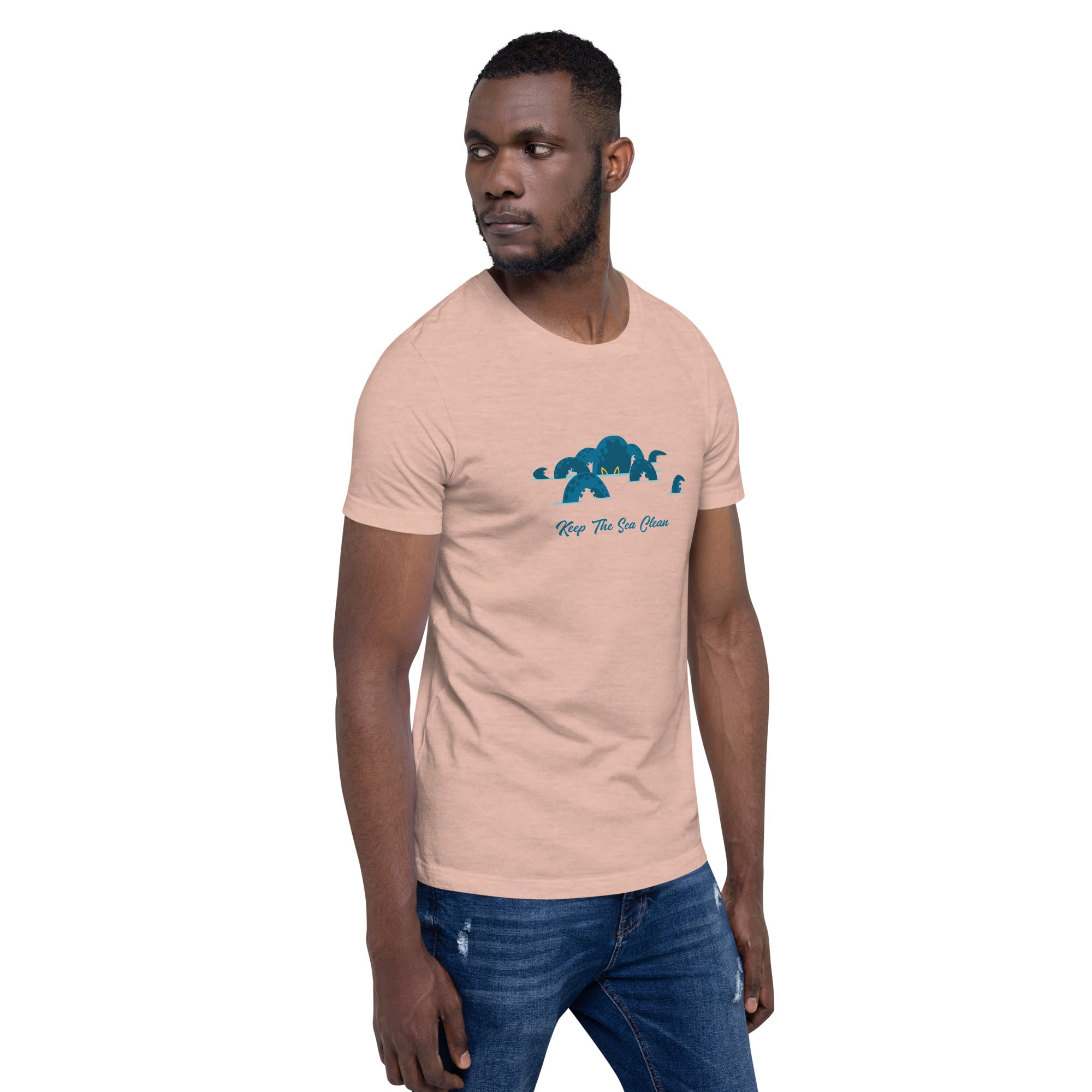 Unisex t-shirt Octopus Blue on light heather colors