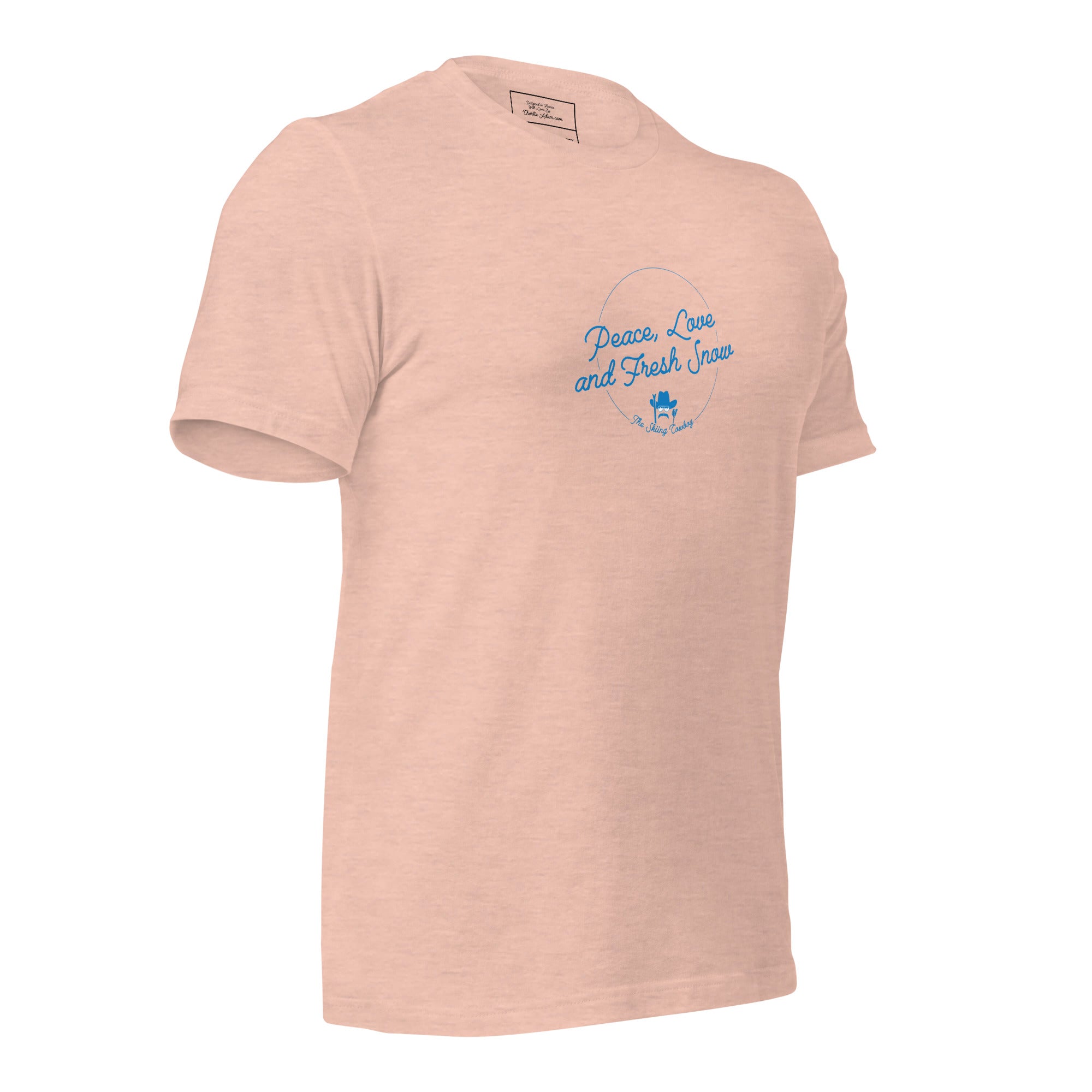 Unisex t-shirt Peace, Love and Fresh Snow on light heather colors