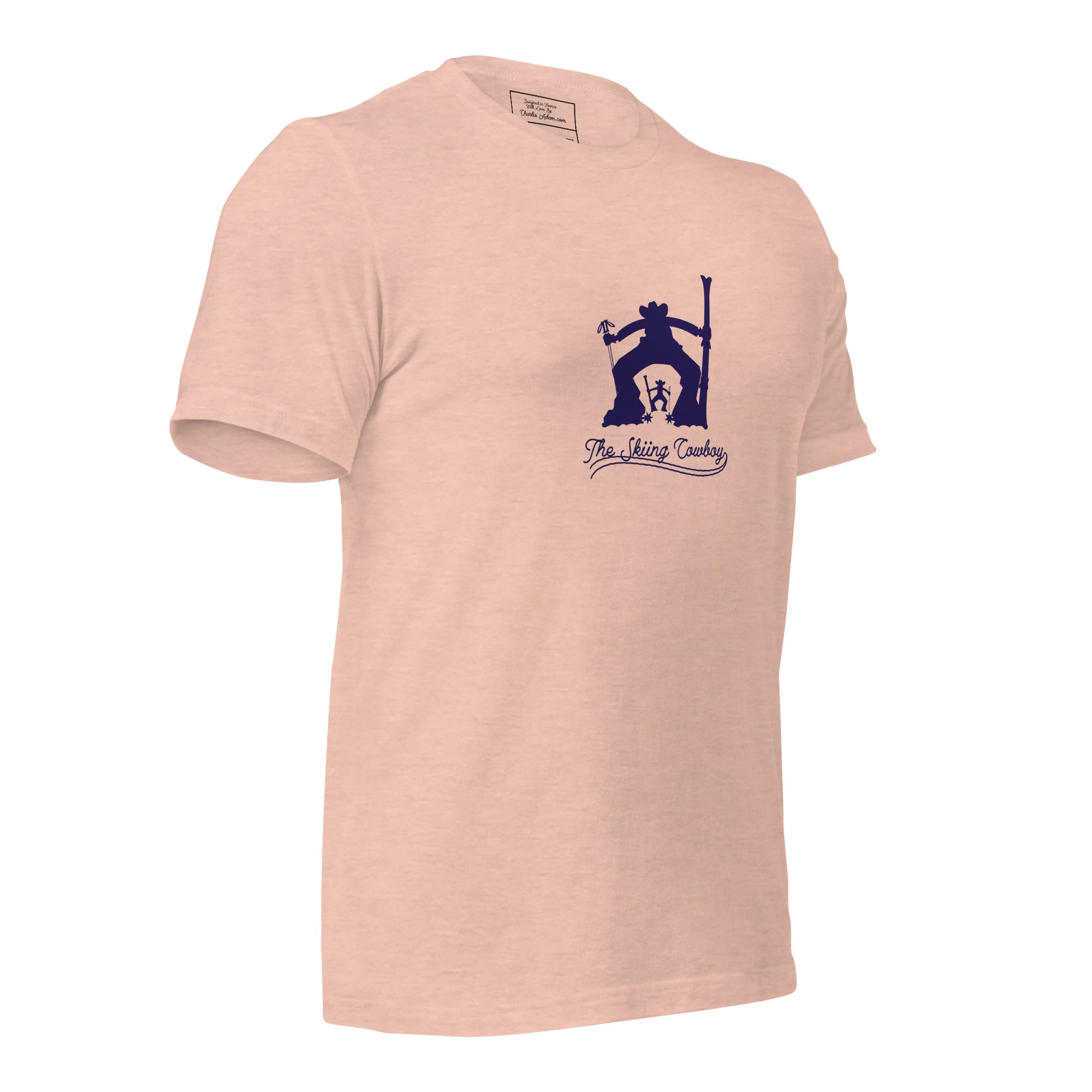 T-shirt en coton unisexe Ski Fight at OK Corral Silhouette sur couleurs chinées claires