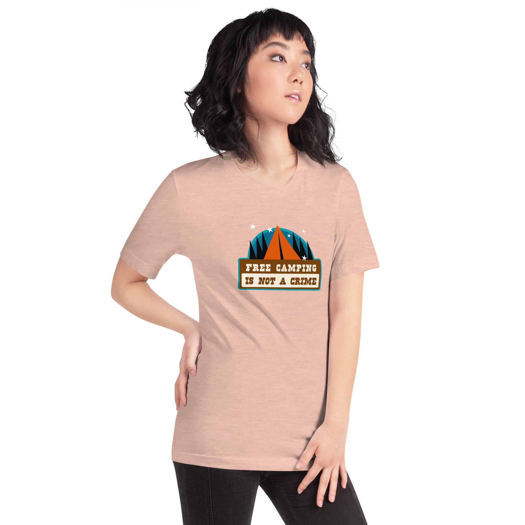 Unisex t-shirt Free camping is not a crime on light heather colors