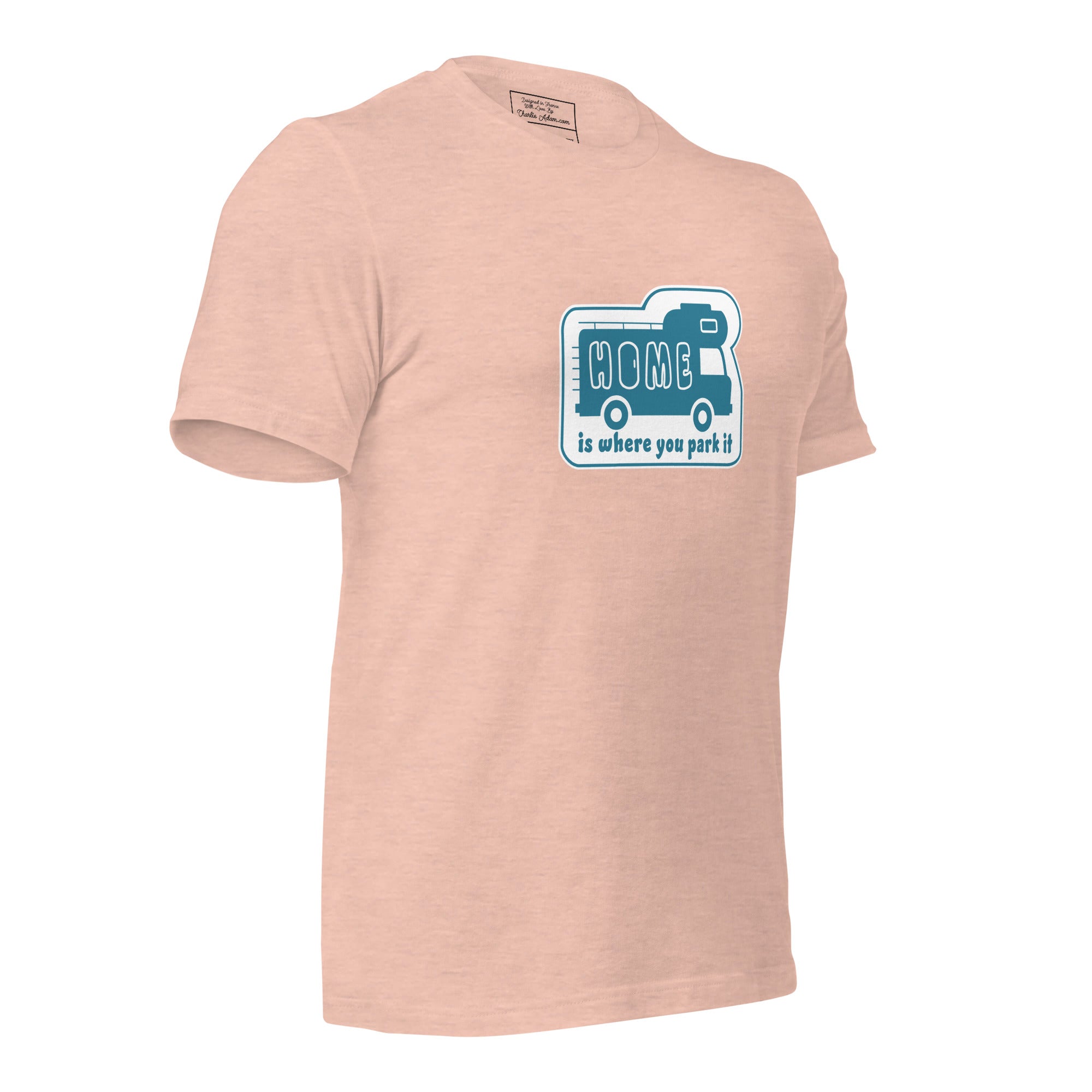 T-shirt en coton unisexe Bold Camper Van sur couleurs chinées claires