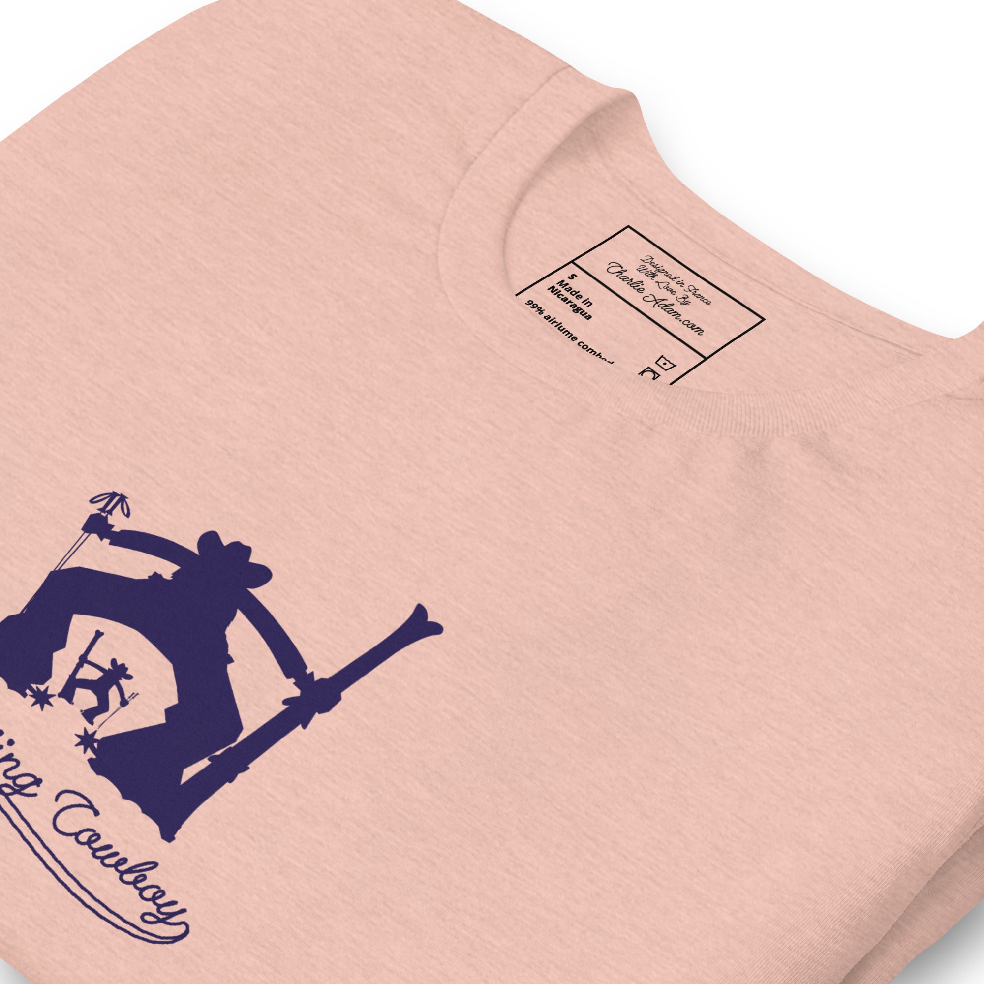 T-shirt en coton unisexe Ski Fight at OK Corral Silhouette sur couleurs chinées claires