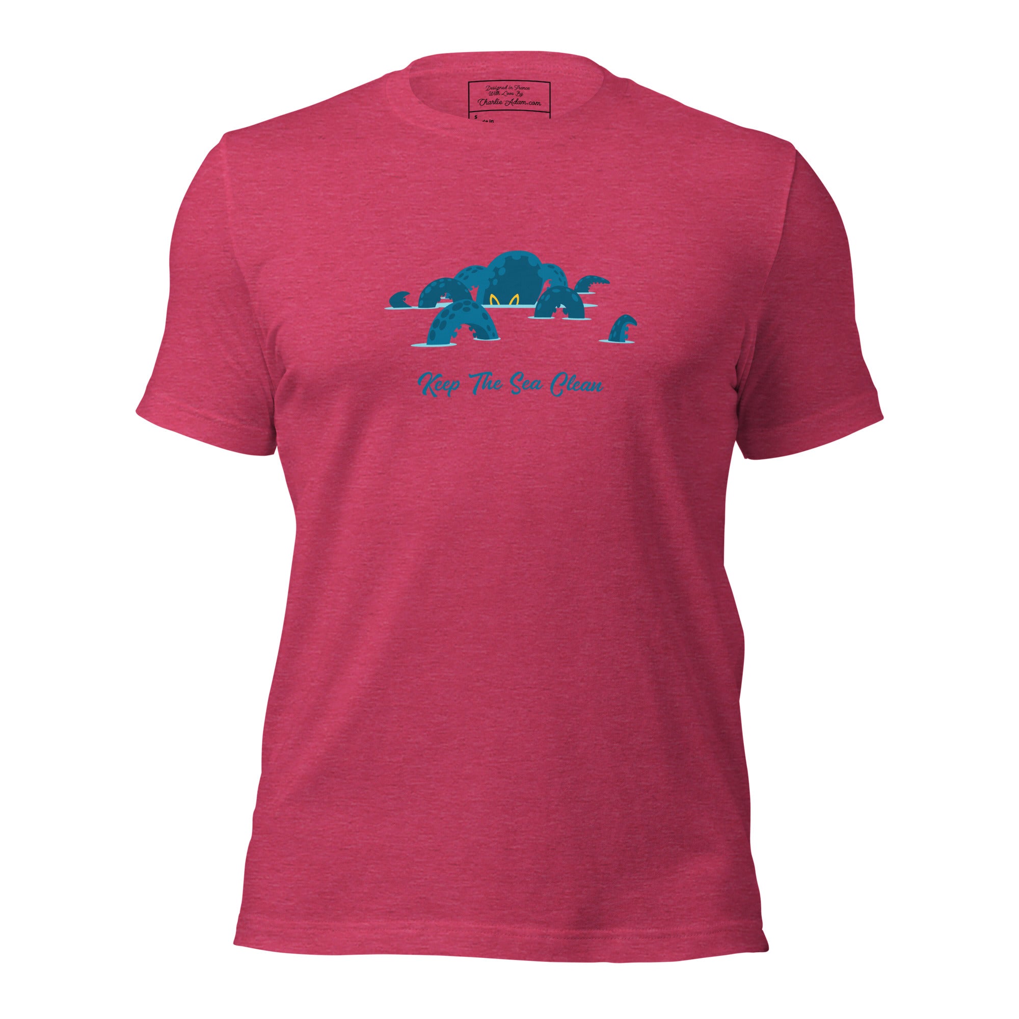 Unisex t-shirt Octopus Blue on light heather colors