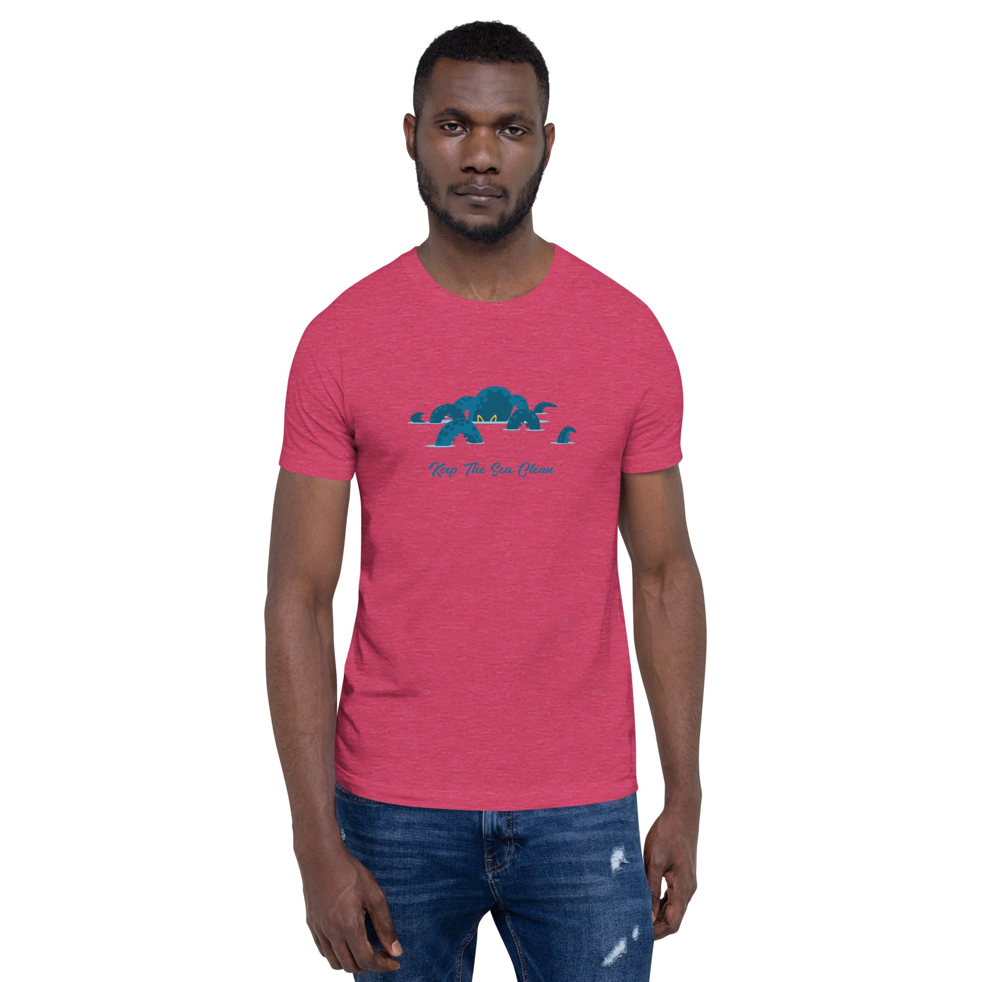 Unisex t-shirt Octopus Blue on light heather colors