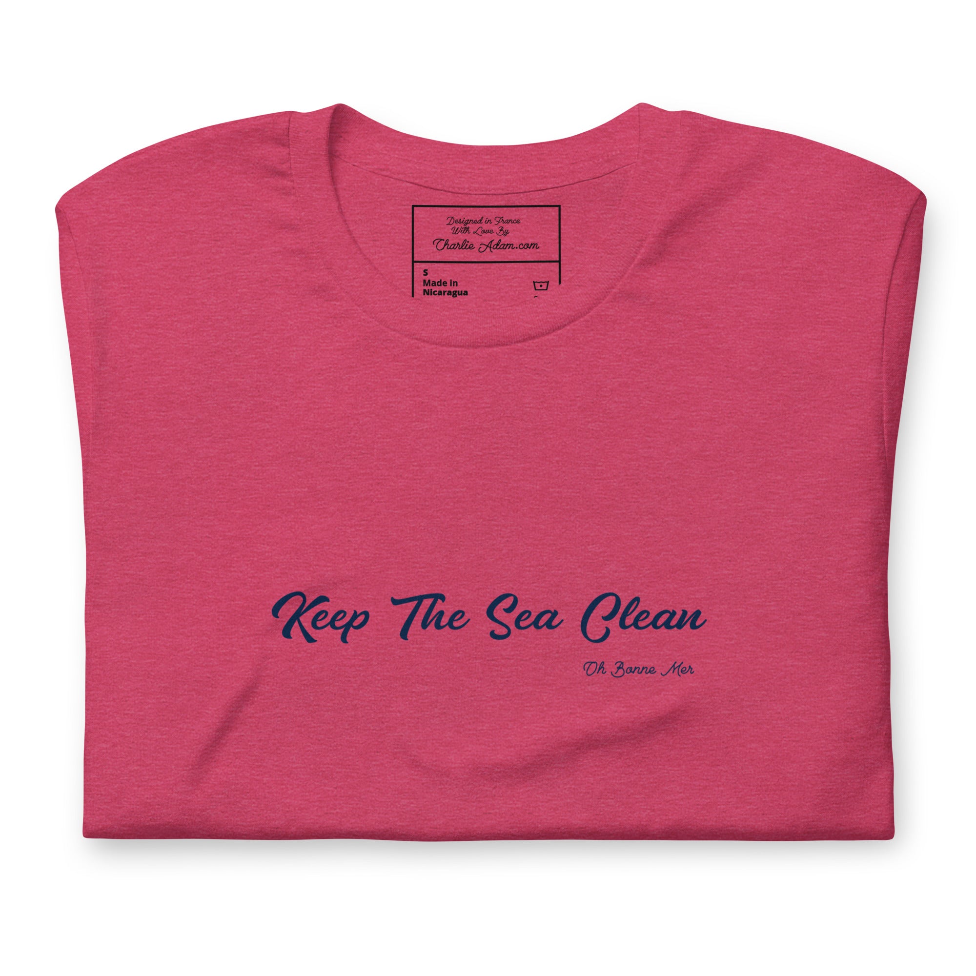 T-shirt en coton unisexe Keep The Sea Clean sur couleurs chinées claires