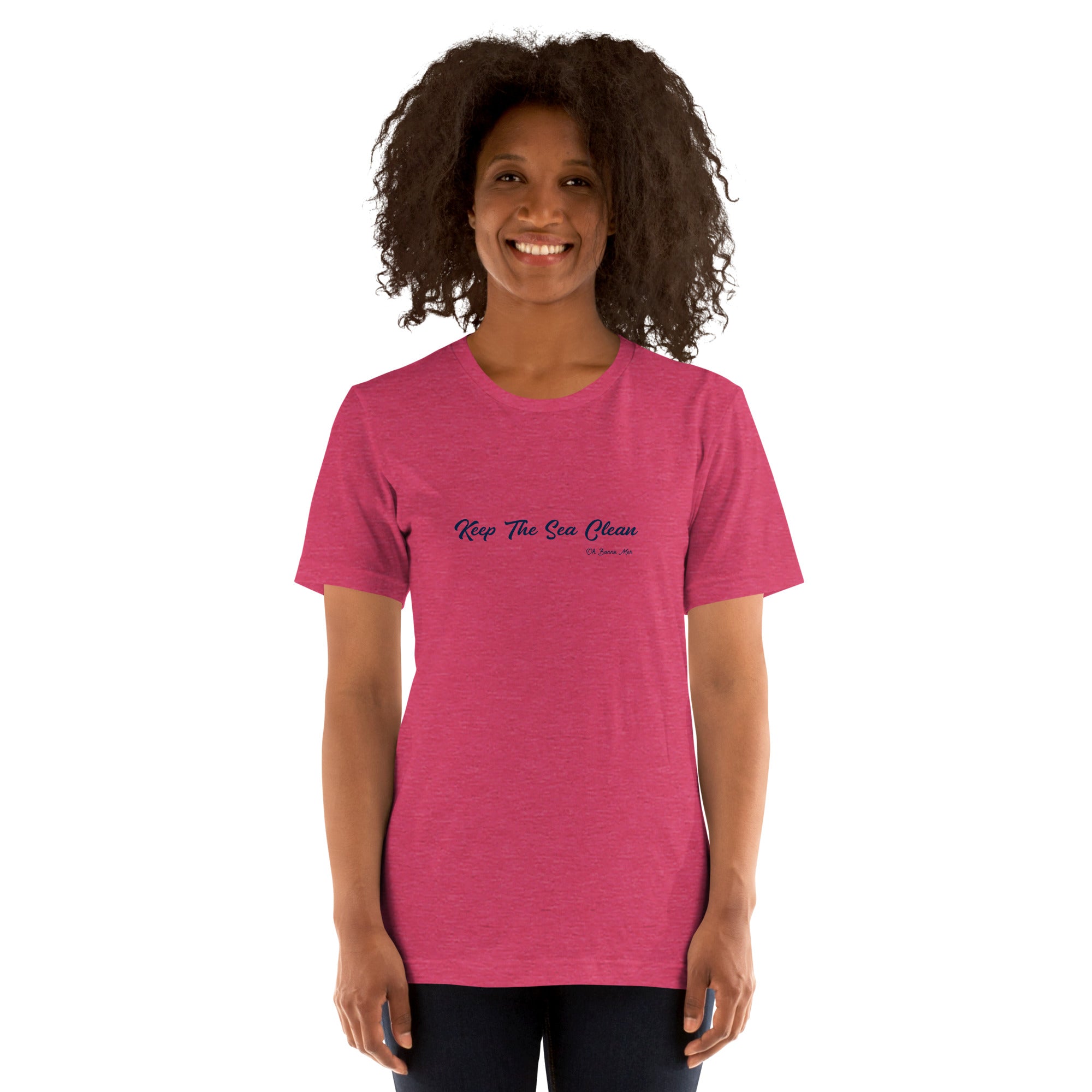 T-shirt en coton unisexe Keep The Sea Clean sur couleurs chinées claires