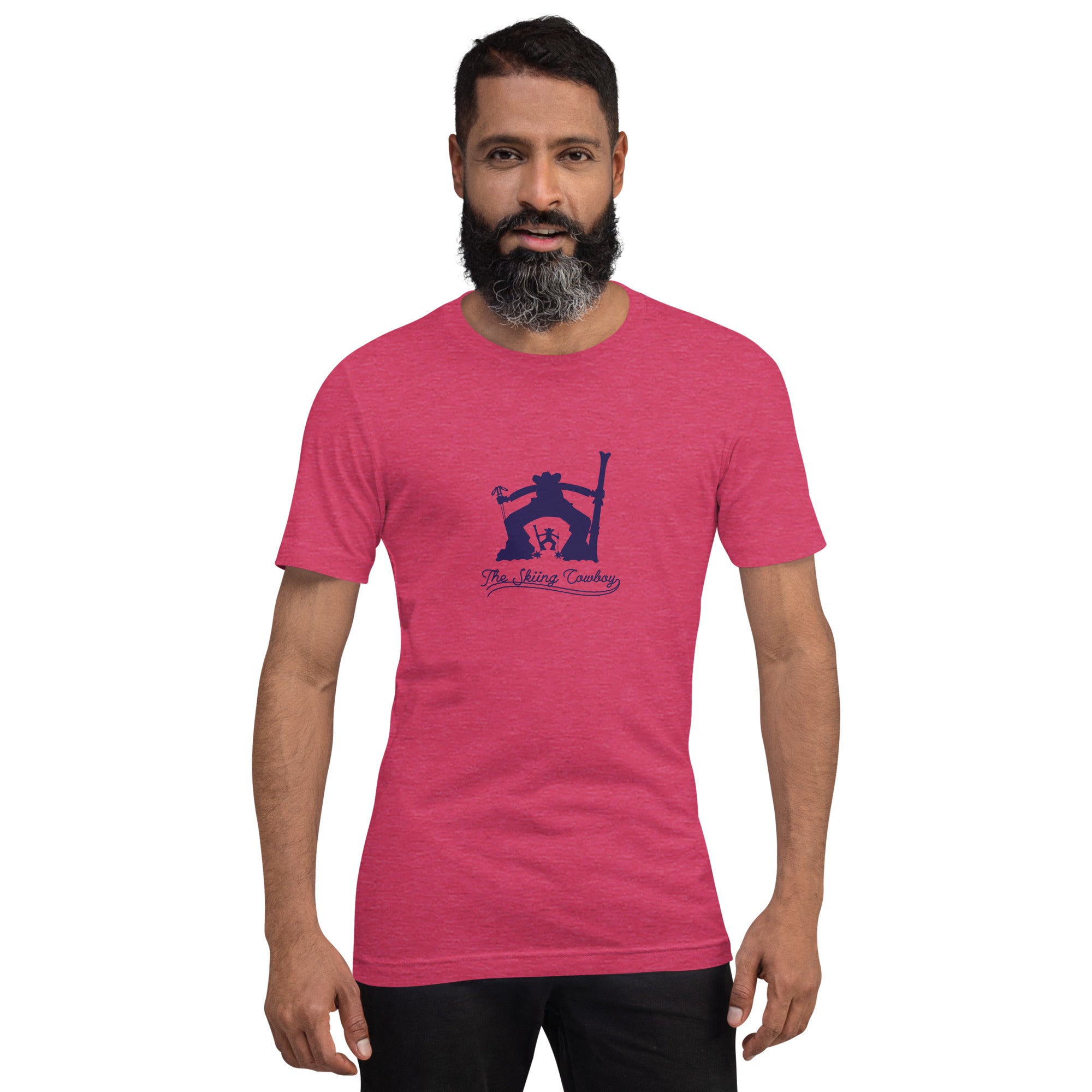 T-shirt en coton unisexe Ski Fight at OK Corral Silhouette sur couleurs chinées claires