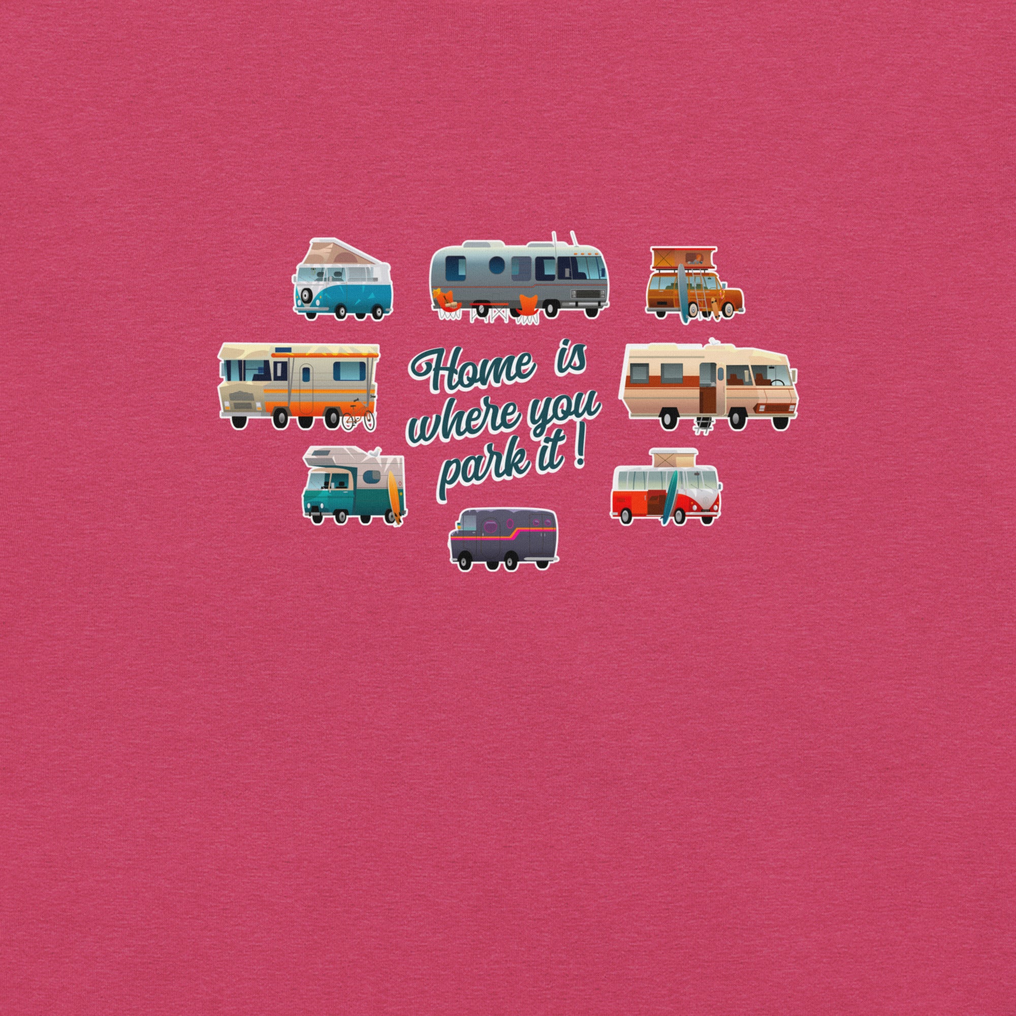 T-shirt en coton unisexe Square Vintage Campers sur couleurs chinées vives