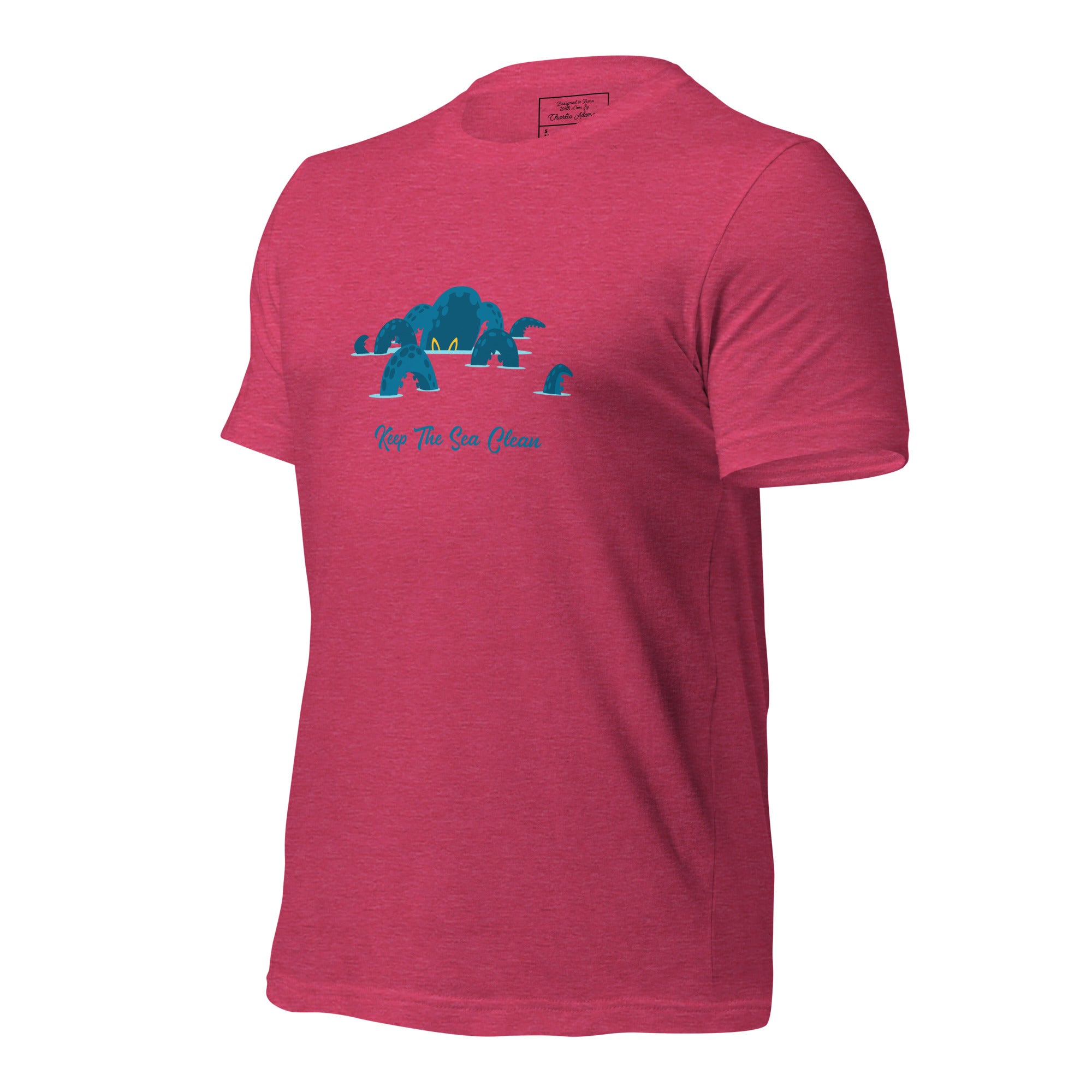 Unisex t-shirt Octopus Blue on light heather colors